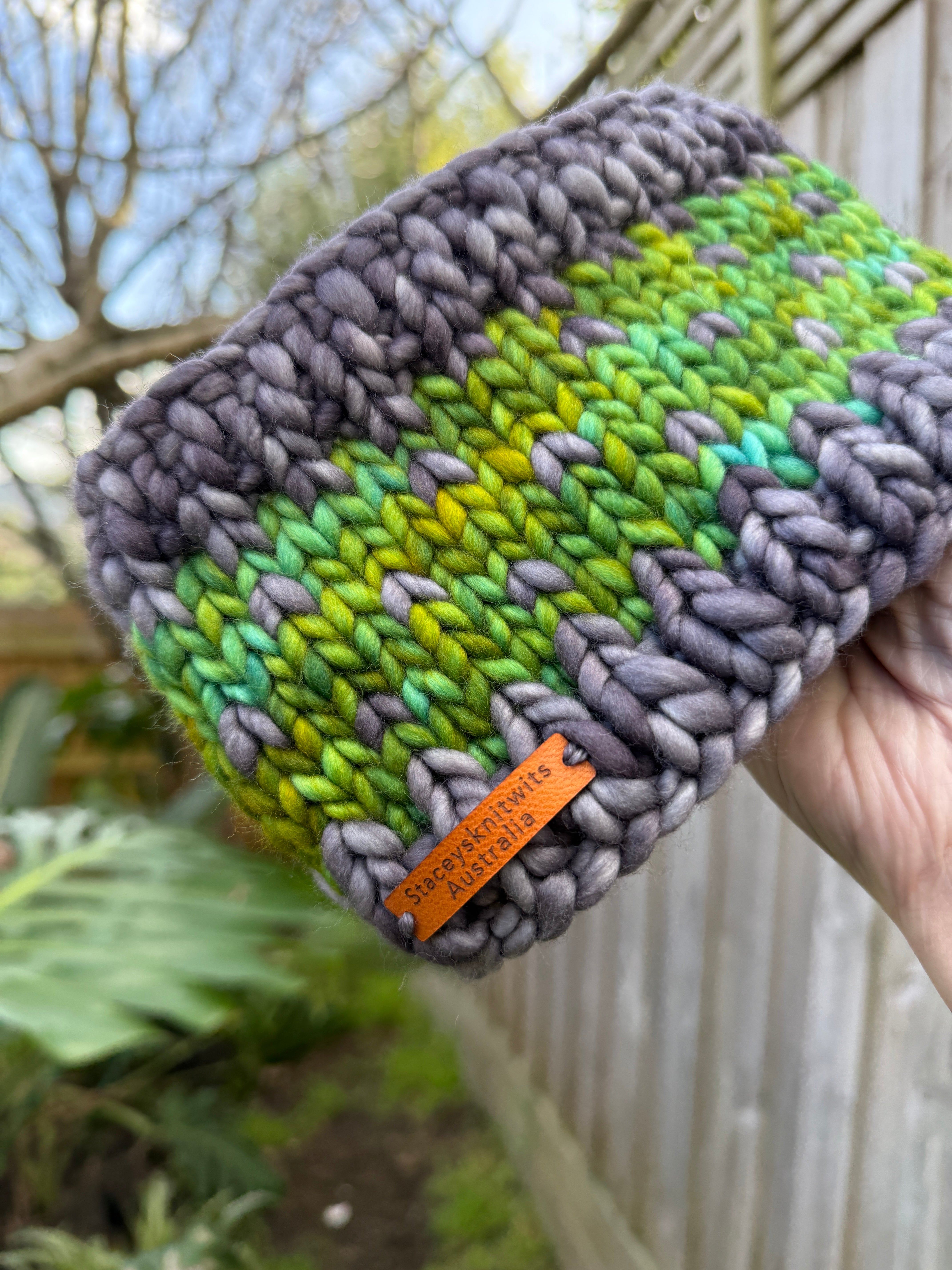 Hand Knitted Headband, Stretchy Merino Headband