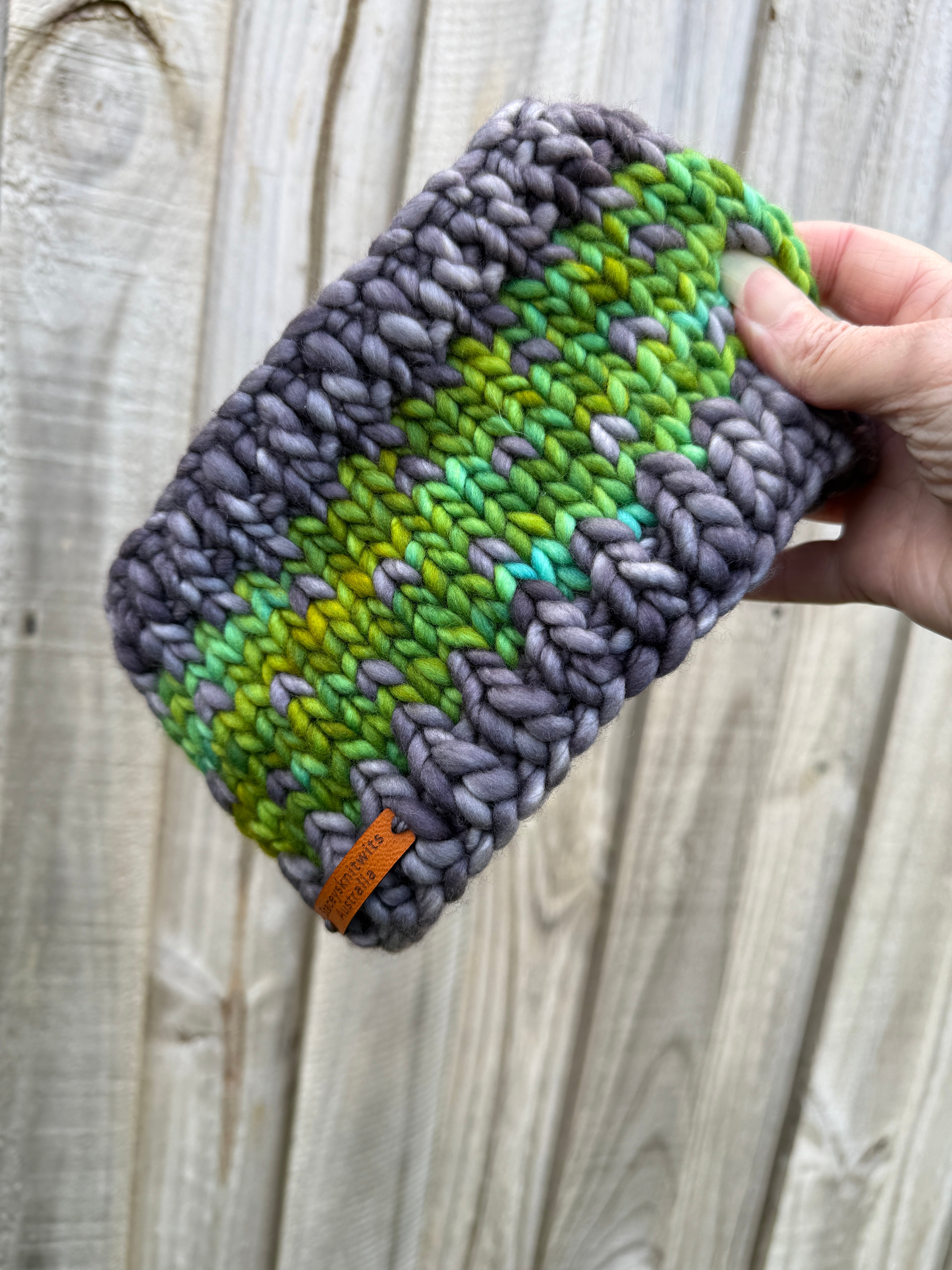 Hand Knitted Headband, Stretchy Merino Headband