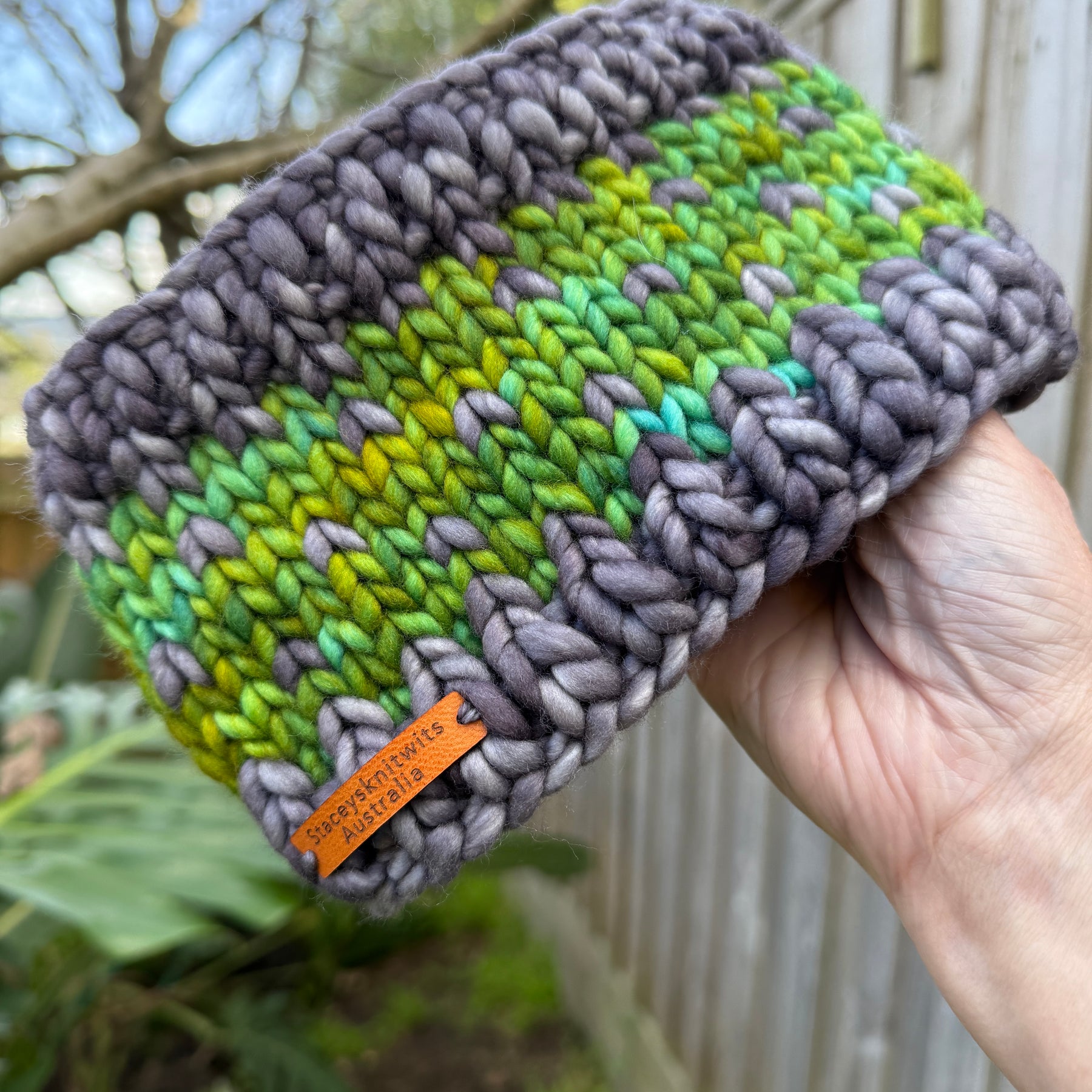 Hand Knitted Headband, Stretchy Merino Headband