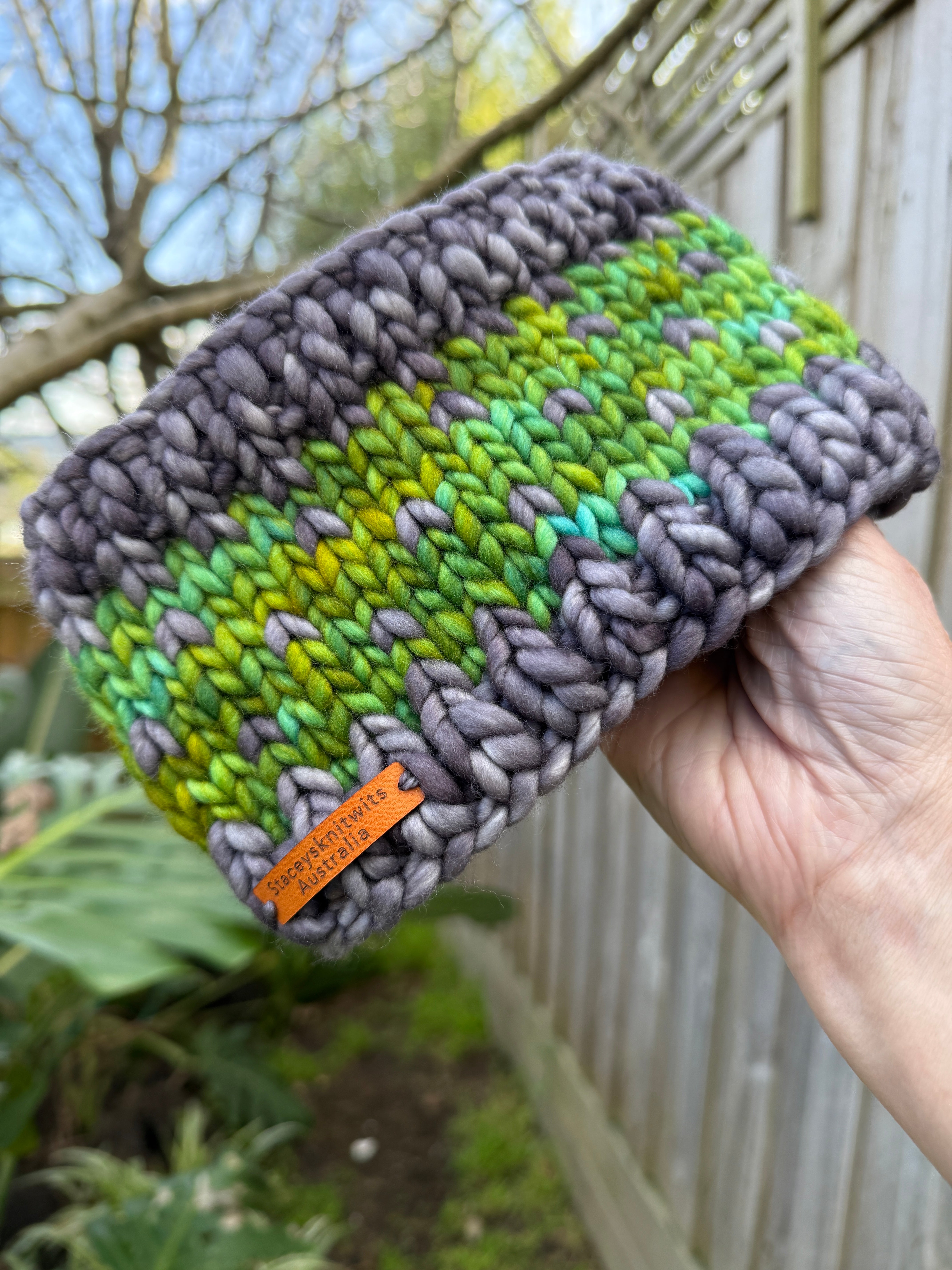 Hand Knitted Headband, Stretchy Merino Headband
