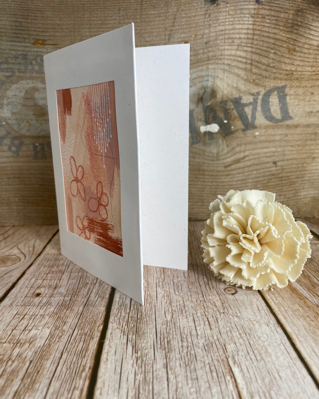 Original Mixed Media Greeting Cards I Peach Abstract Collection