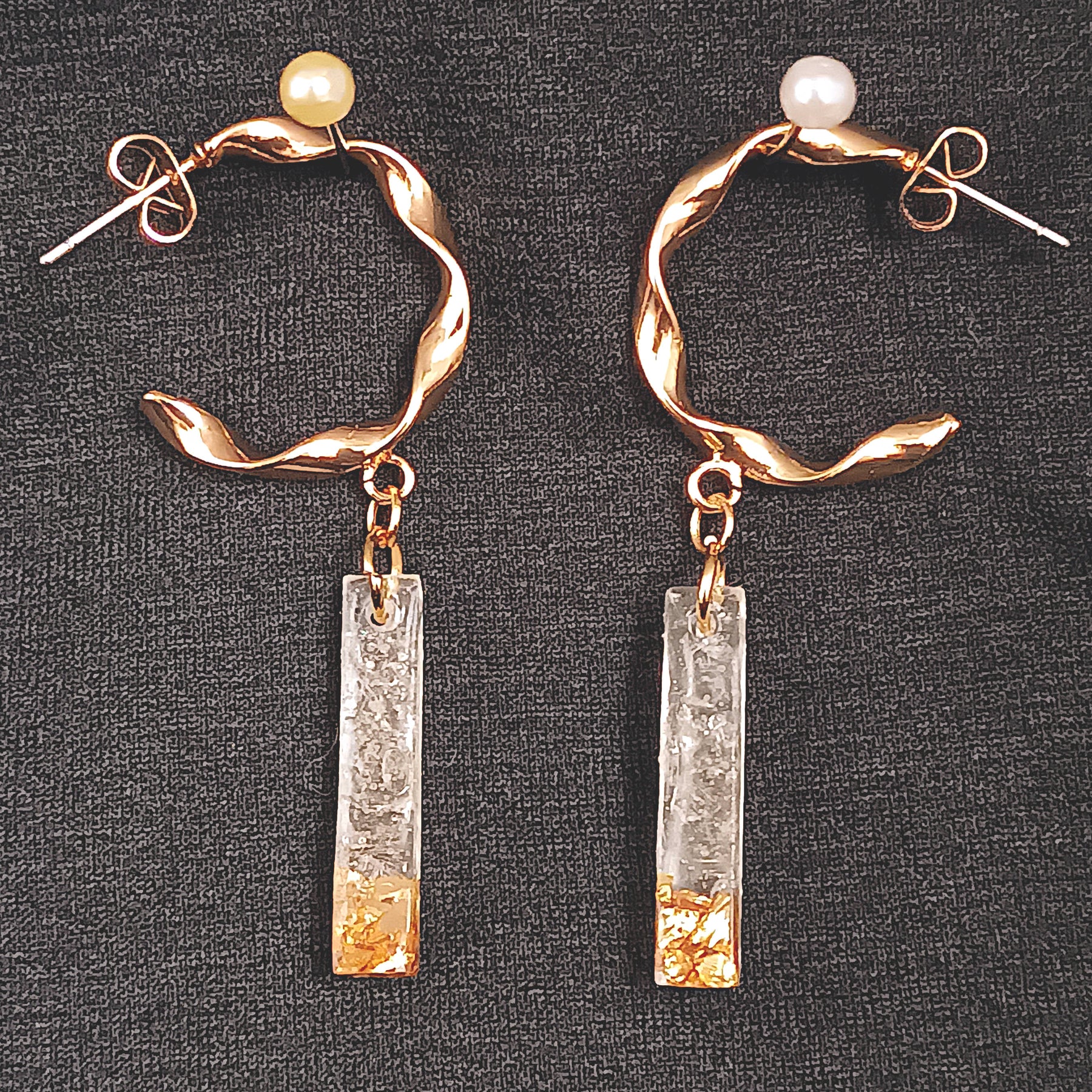 Half Twisted hoop with ice stick earrings