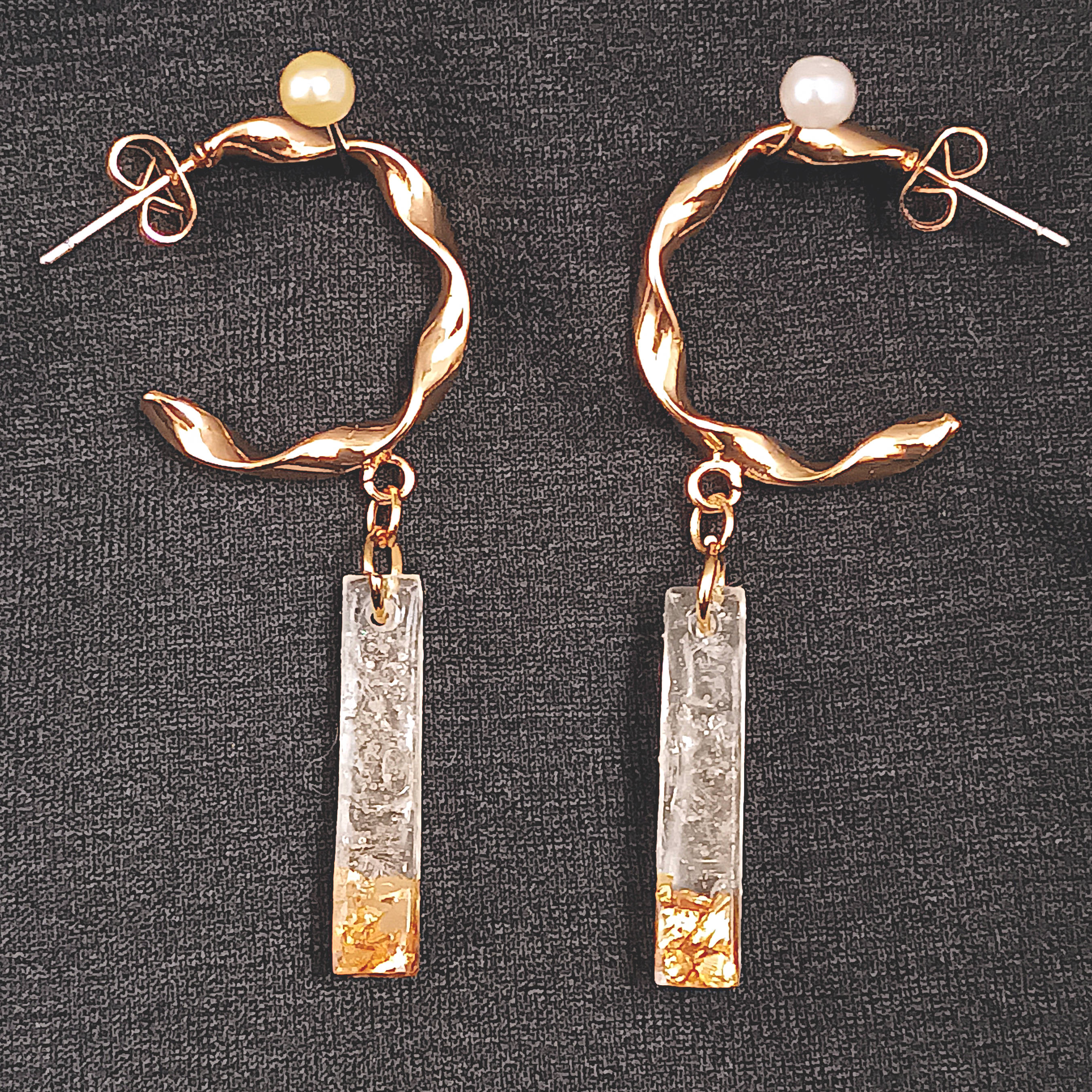 Half Twisted hoop with ice stick earrings