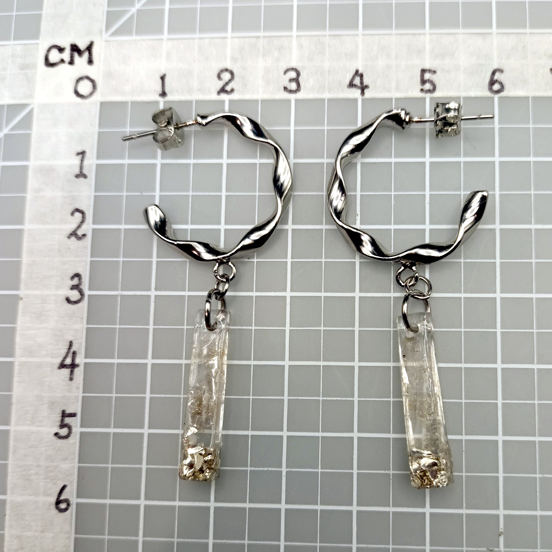 Half Twisted hoop with ice stick earrings