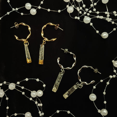 Half Twisted hoop with ice stick earrings