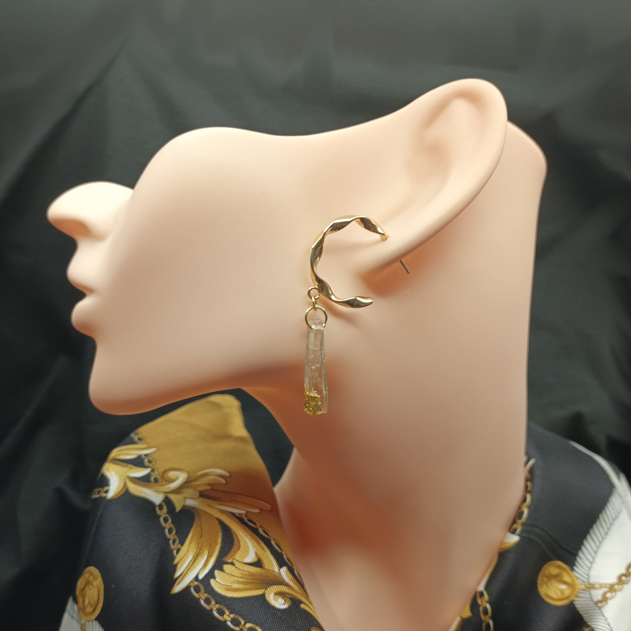 Half Twisted hoop with ice stick earrings