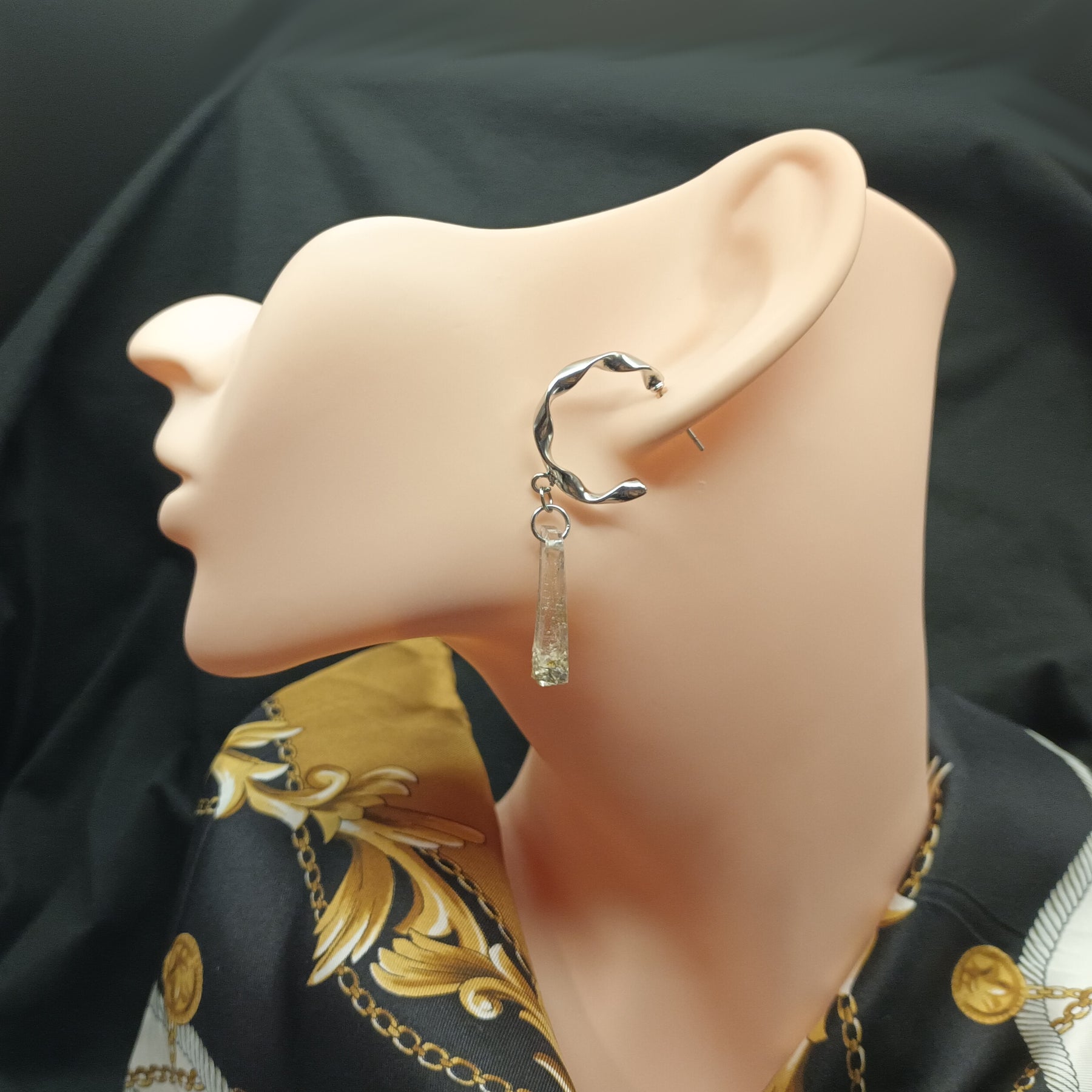 Half Twisted hoop with ice stick earrings