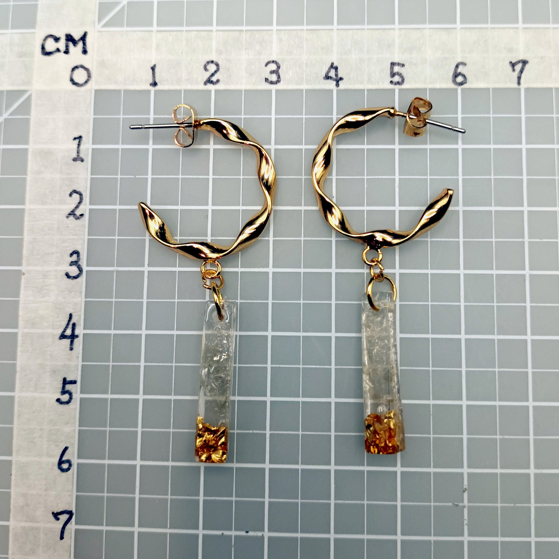 Half Twisted hoop with ice stick earrings