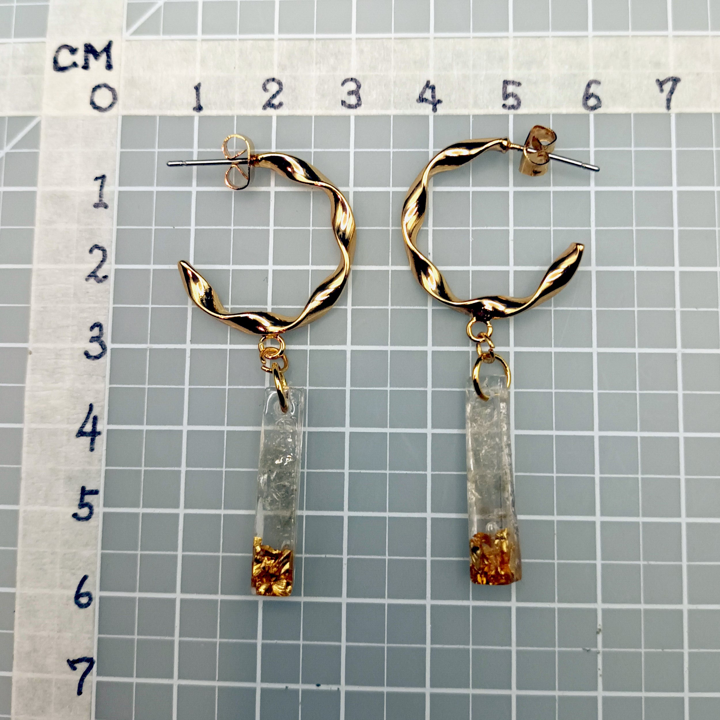Half Twisted hoop with ice stick earrings