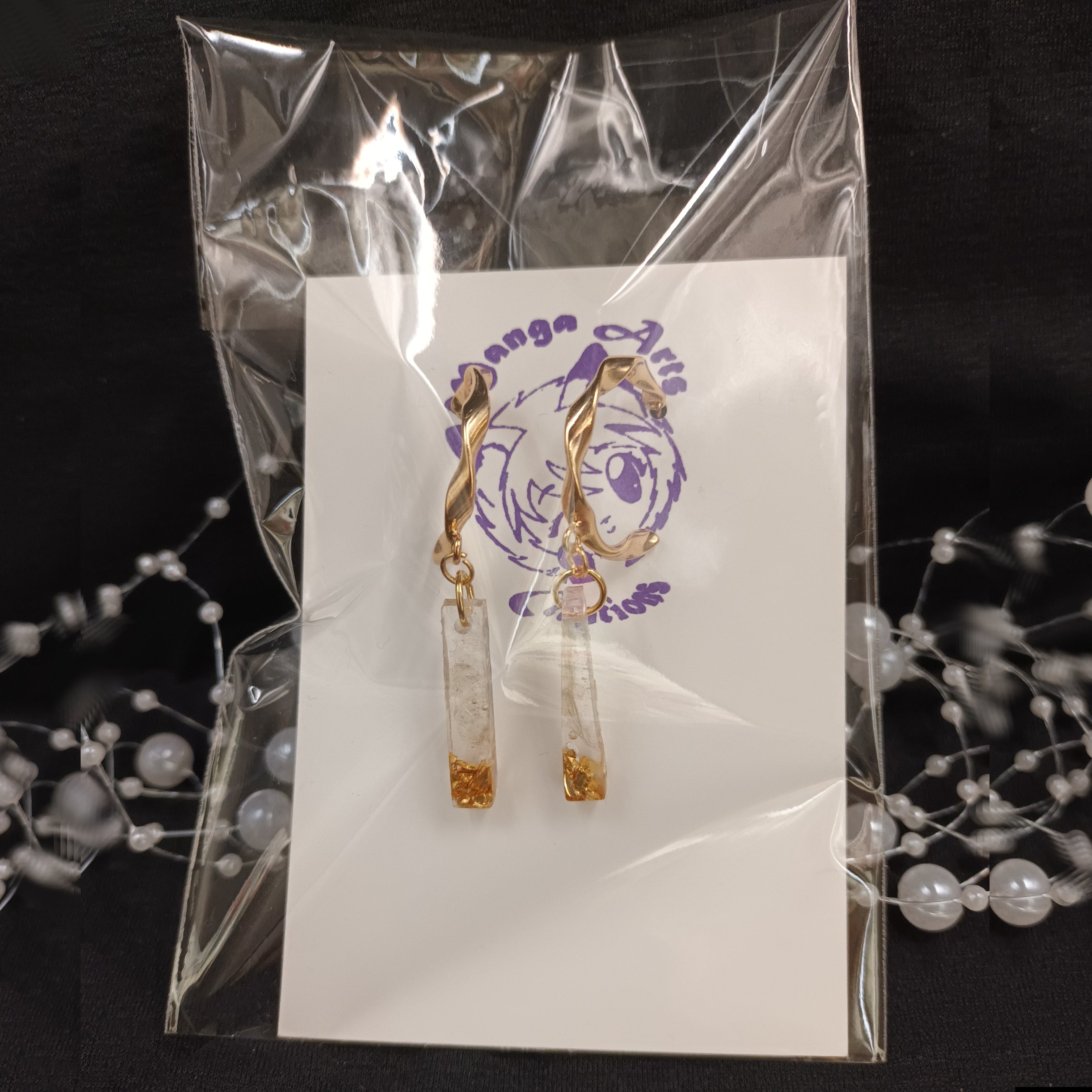 Half Twisted hoop with ice stick earrings