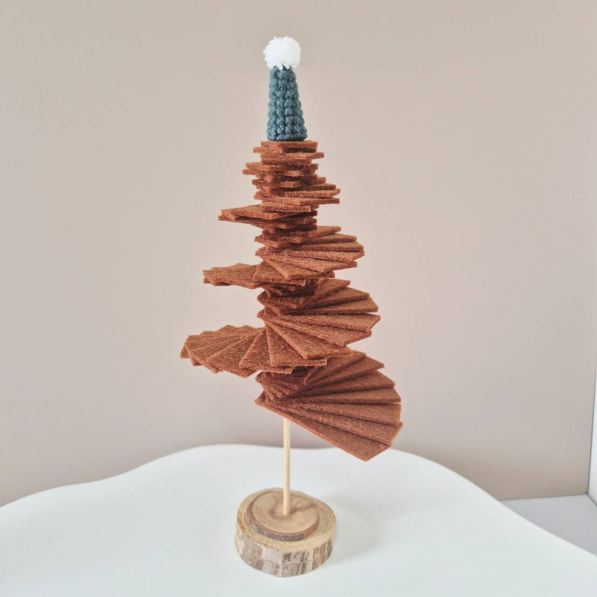 Spiral Staircase Inspired Felt Christmas Tree