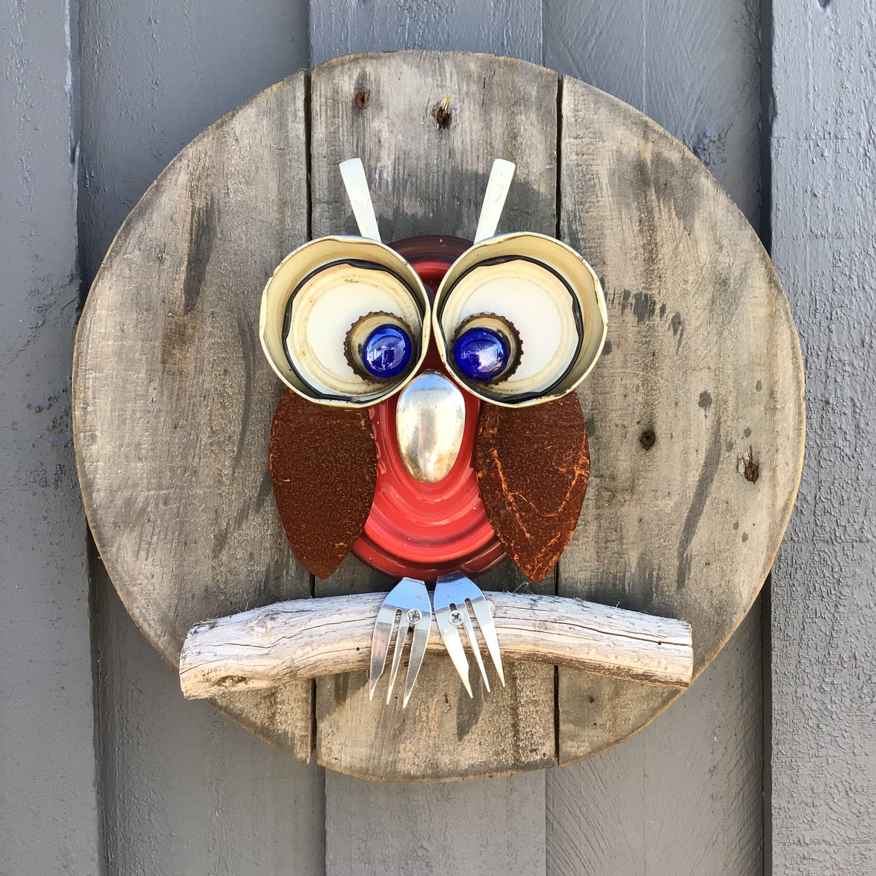 Little Hotpot Upcycled Owl 3D Wall Art