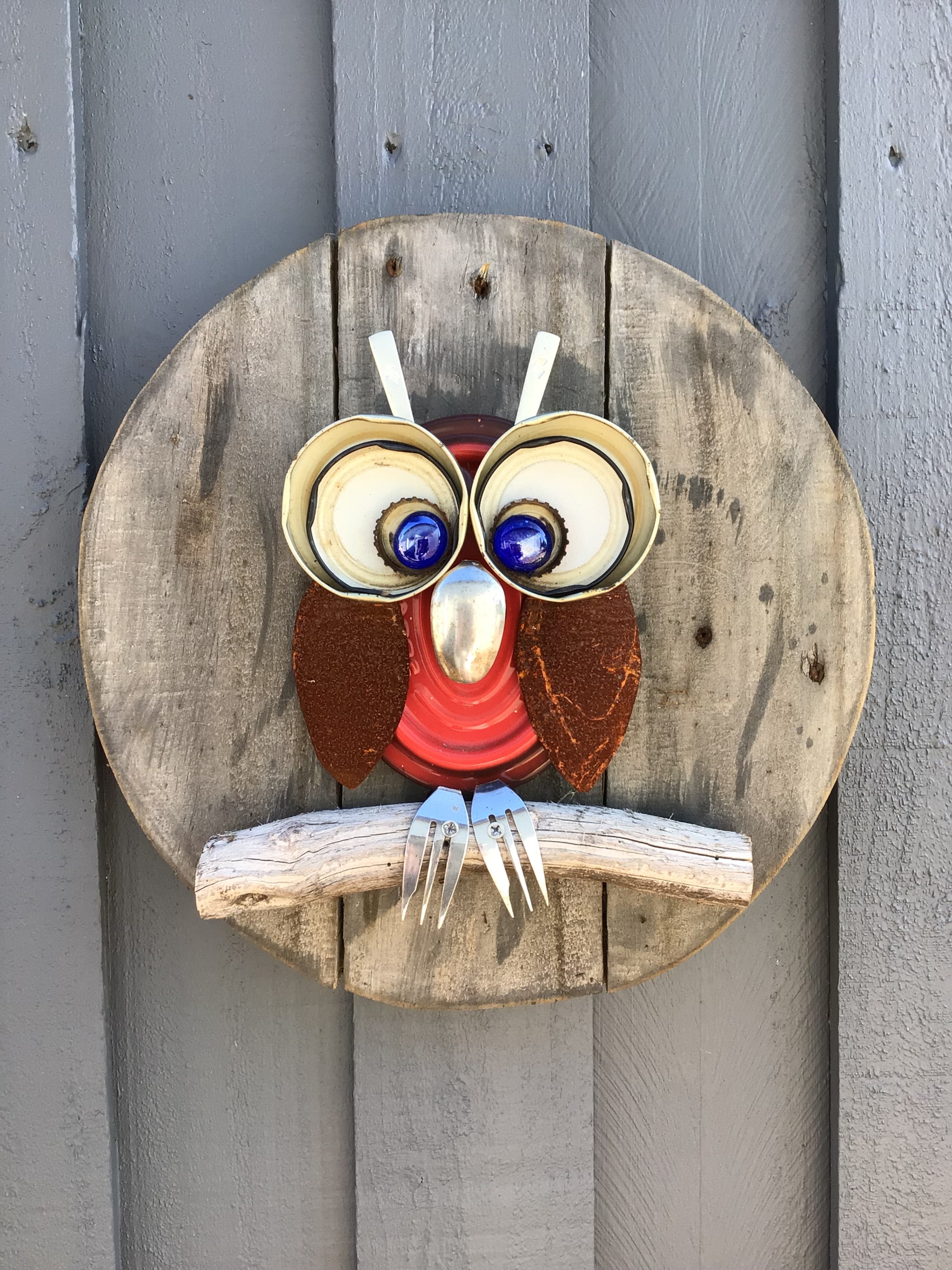 Little Hotpot Upcycled Owl 3D Wall Art