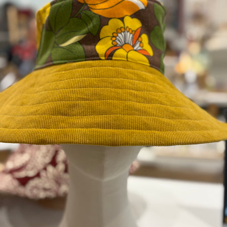 gorgeous curry corduroy, scrappy patch hat - medium- violetclothing
