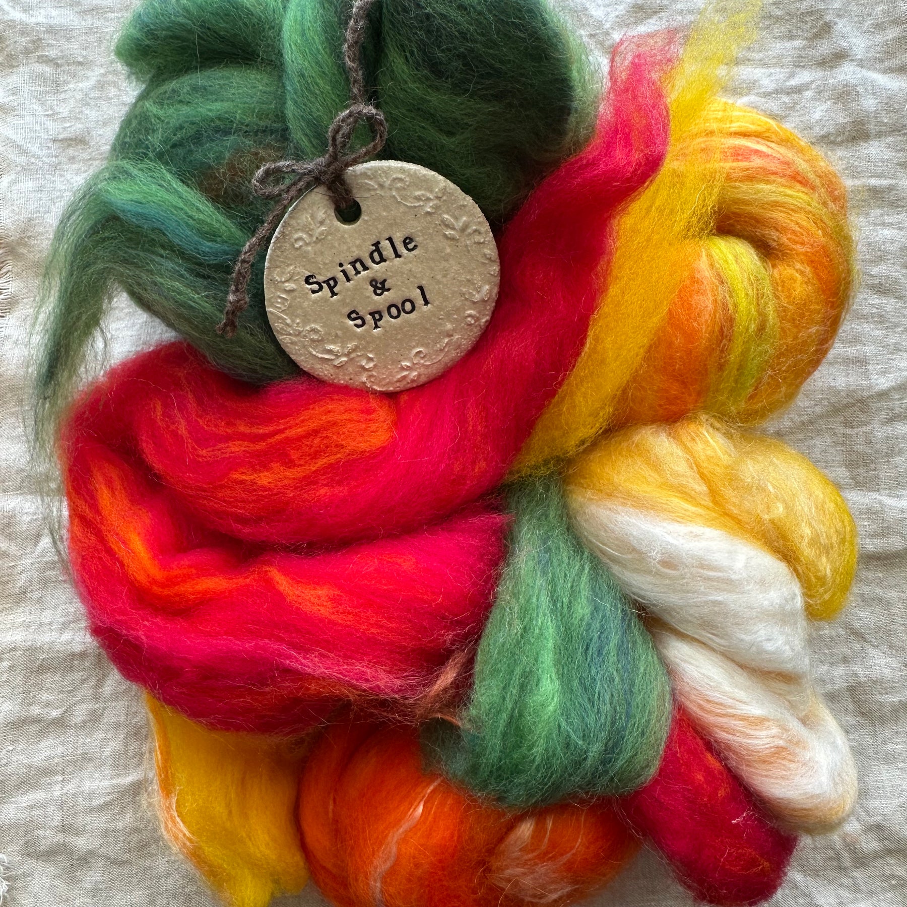 Handspun 'Springtime' Woven Scarf