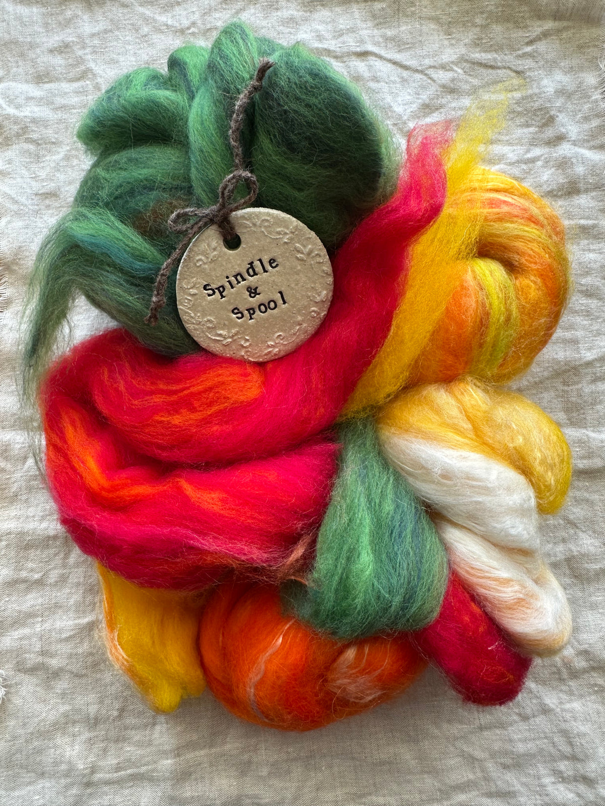 Handspun 'Springtime' Woven Scarf