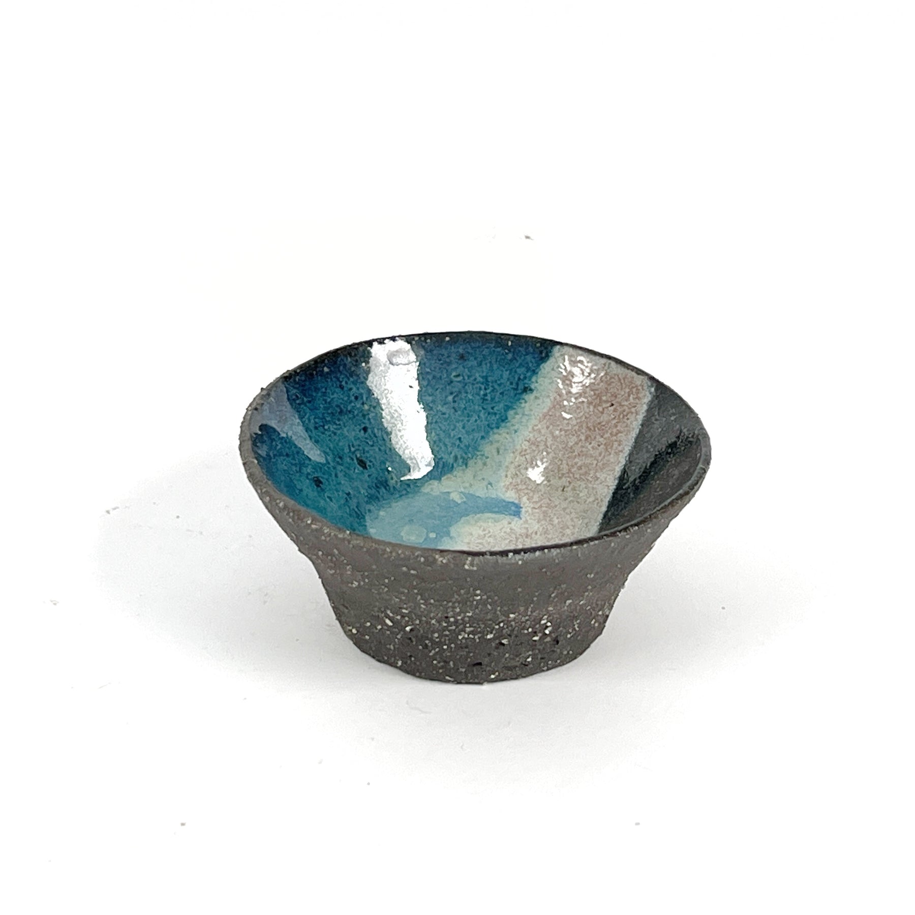 'Terra' small wheel thrown bowl in ocean glaze
