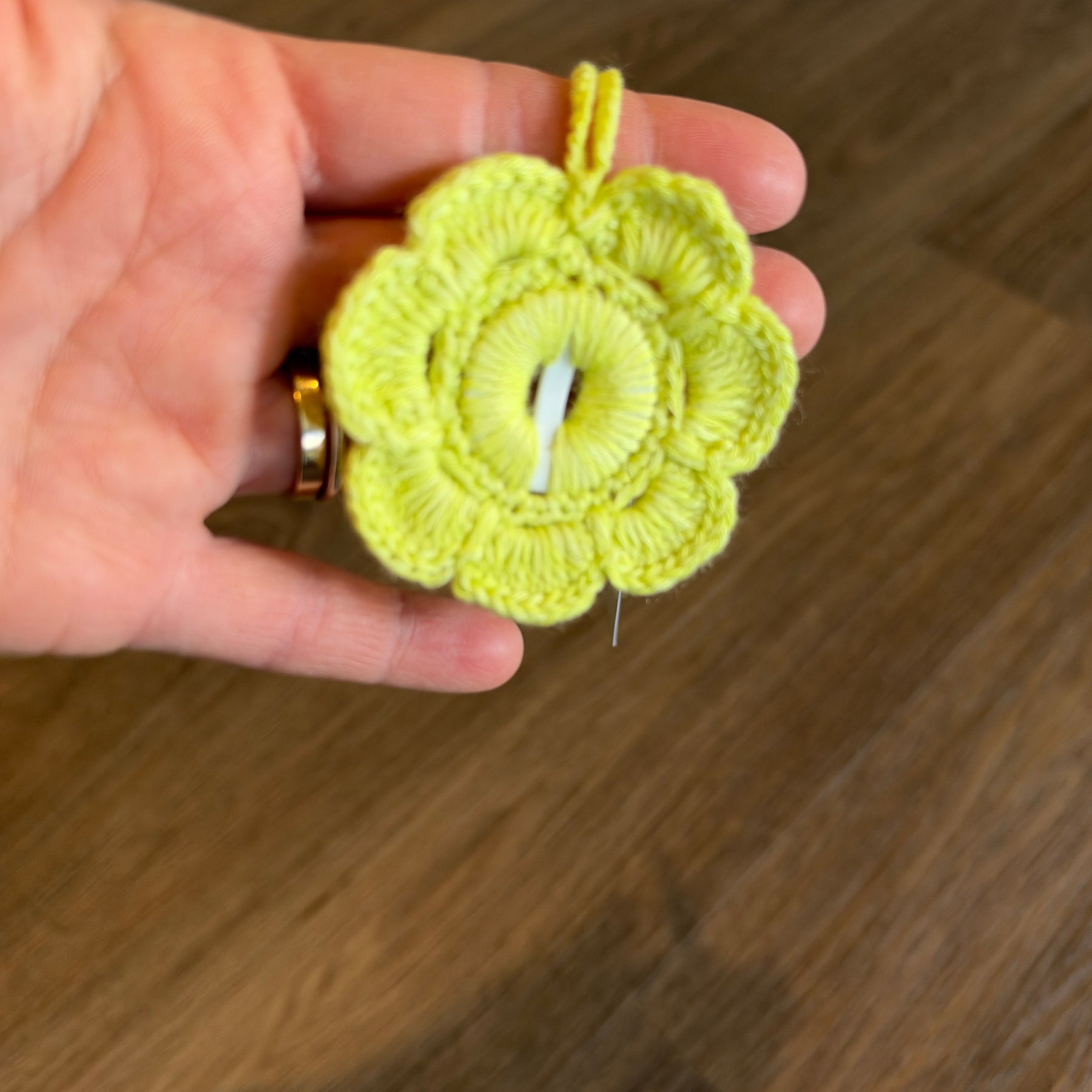 Handmade Floral Crochet Keychain – Cotton Flower Bag Charm