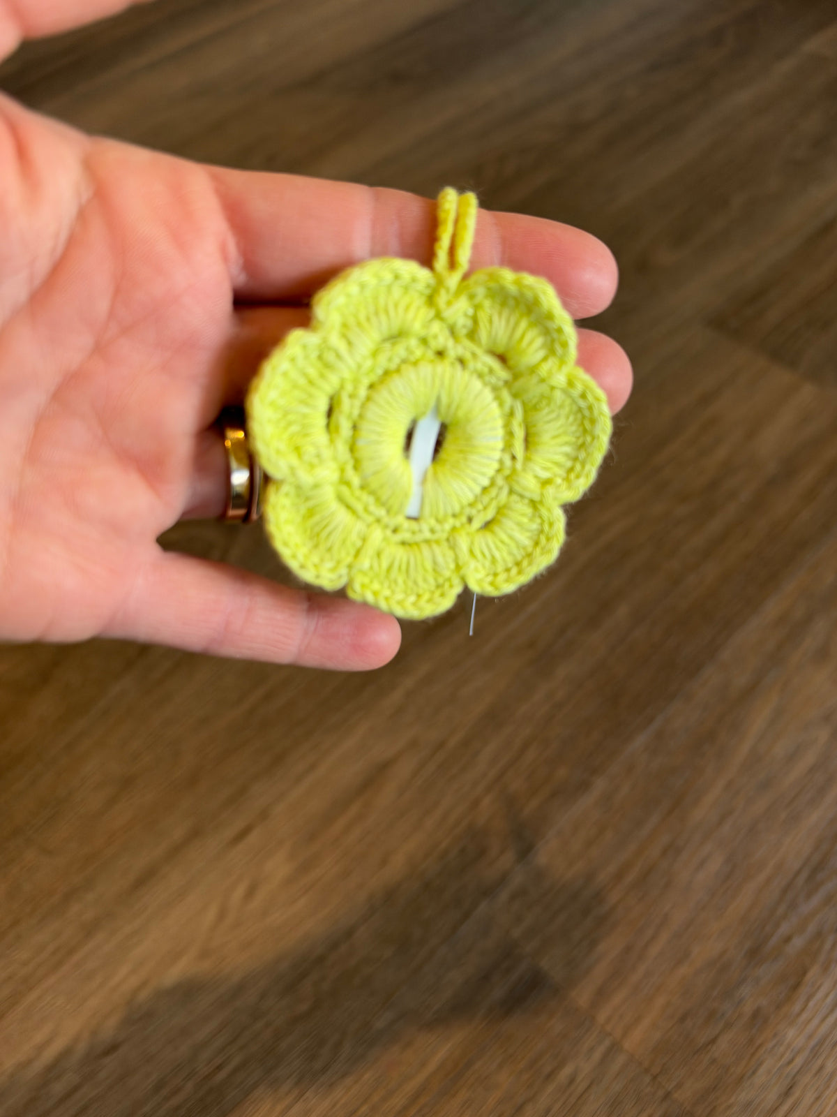 Handmade Floral Crochet Keychain – Cotton Flower Bag Charm