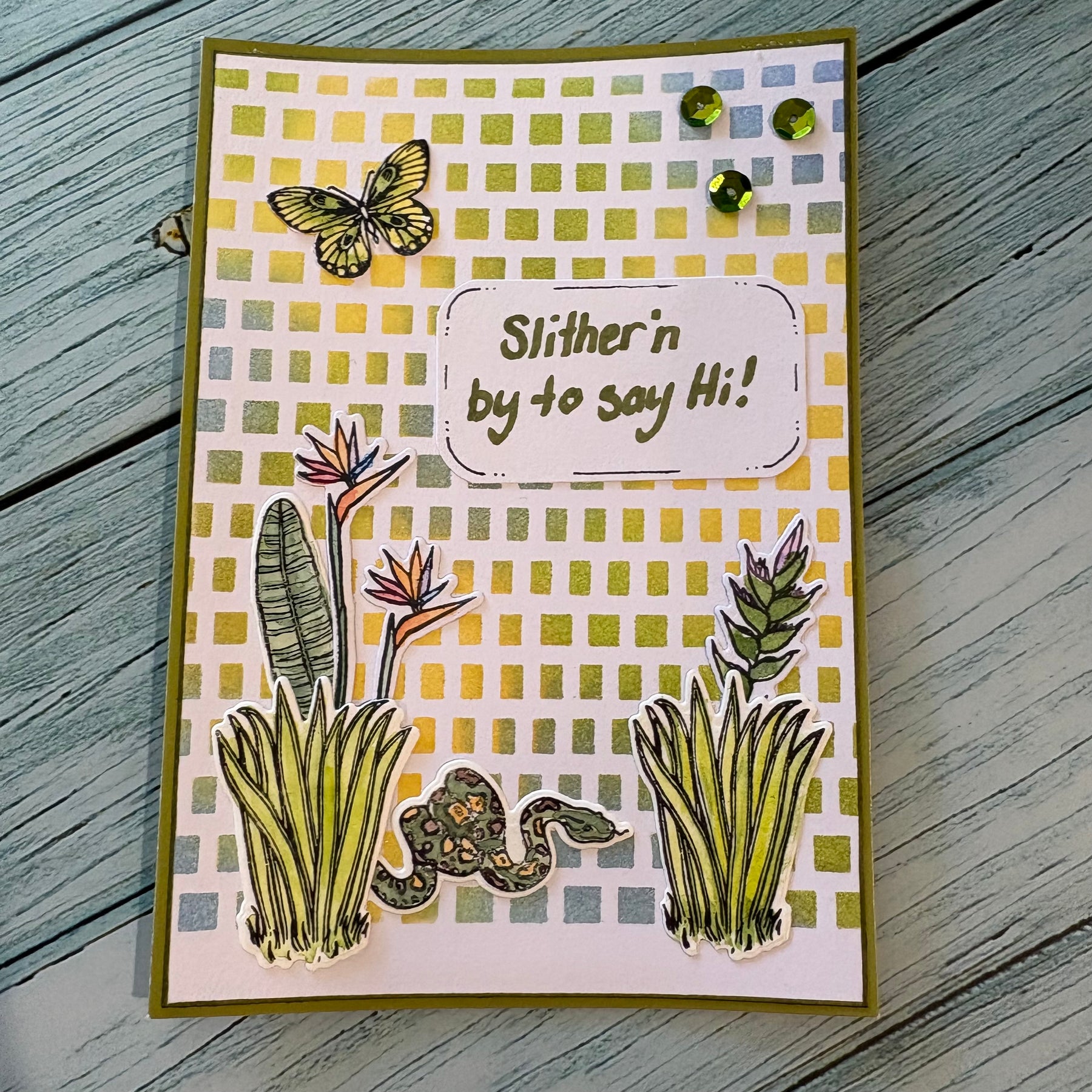 ‘Slitherin by’ Handmade Card