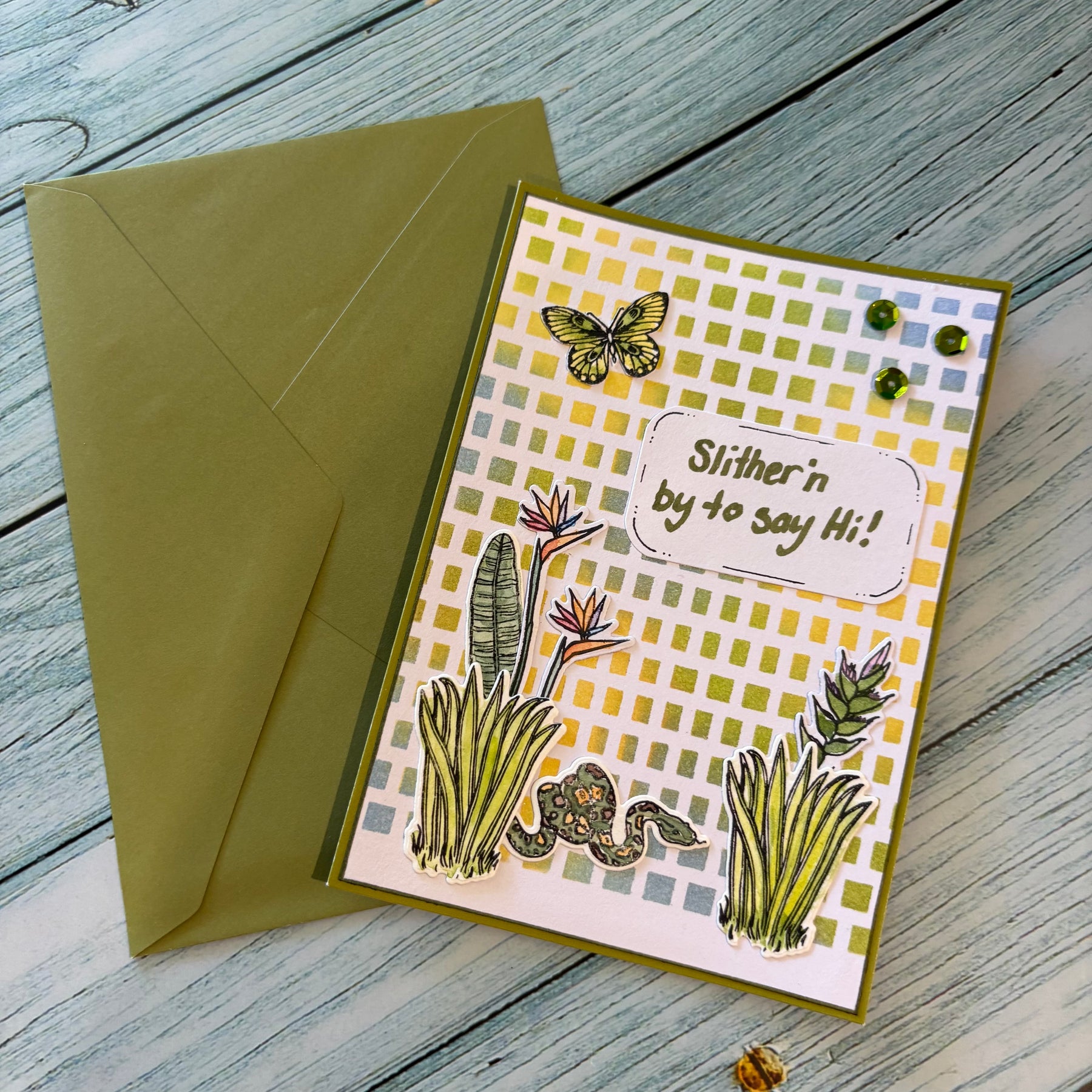 ‘Slitherin by’ Handmade Card