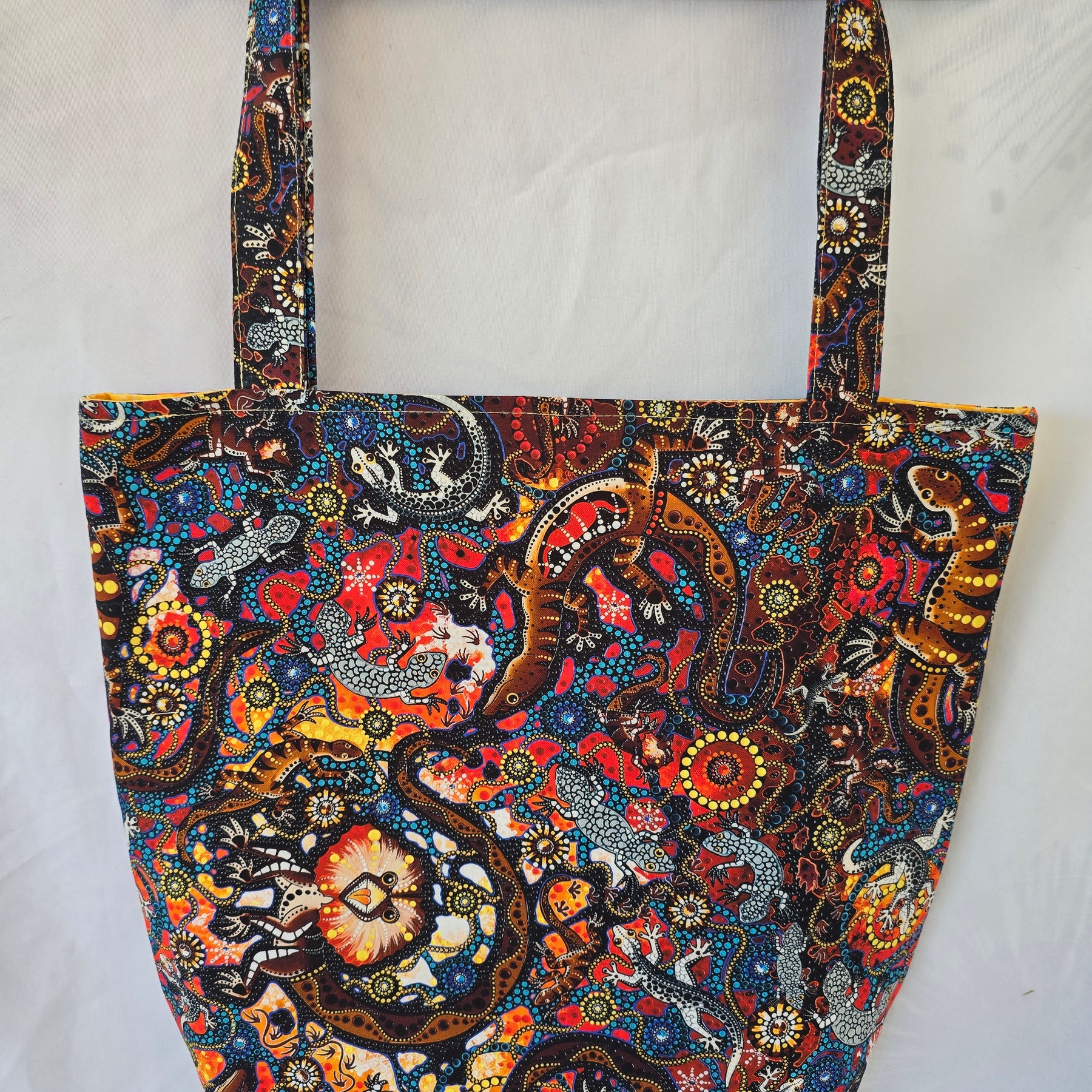 Handmade |Sleepy Lizards Indigenous Print | Tote Bag