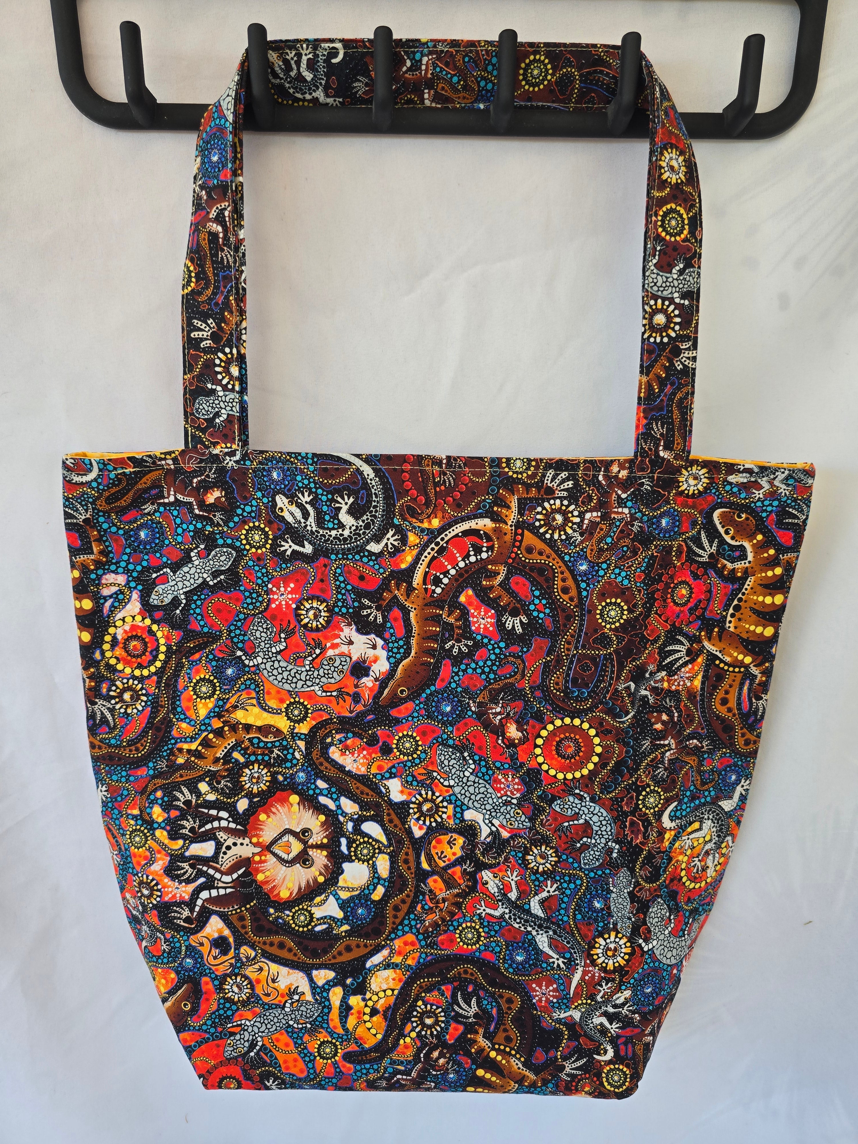 Handmade |Sleepy Lizards Indigenous Print | Tote Bag