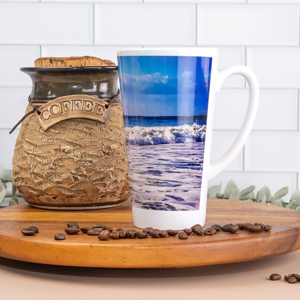 Water Scenes - Latte / Coffee Mugs - Beachscape, Australasian Darter