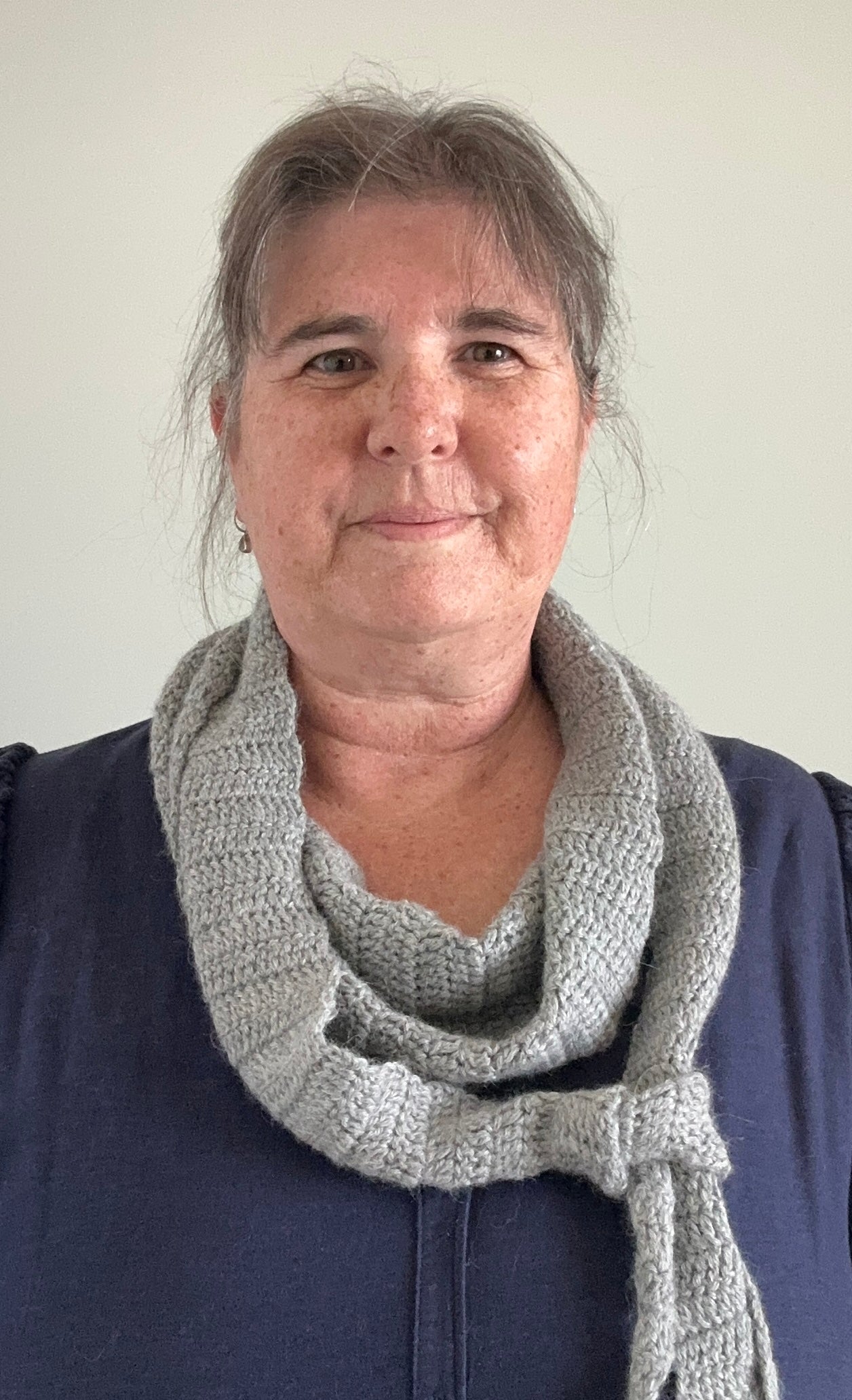 'Soft Grey' Crocheted Alpaca Wrap Scarf