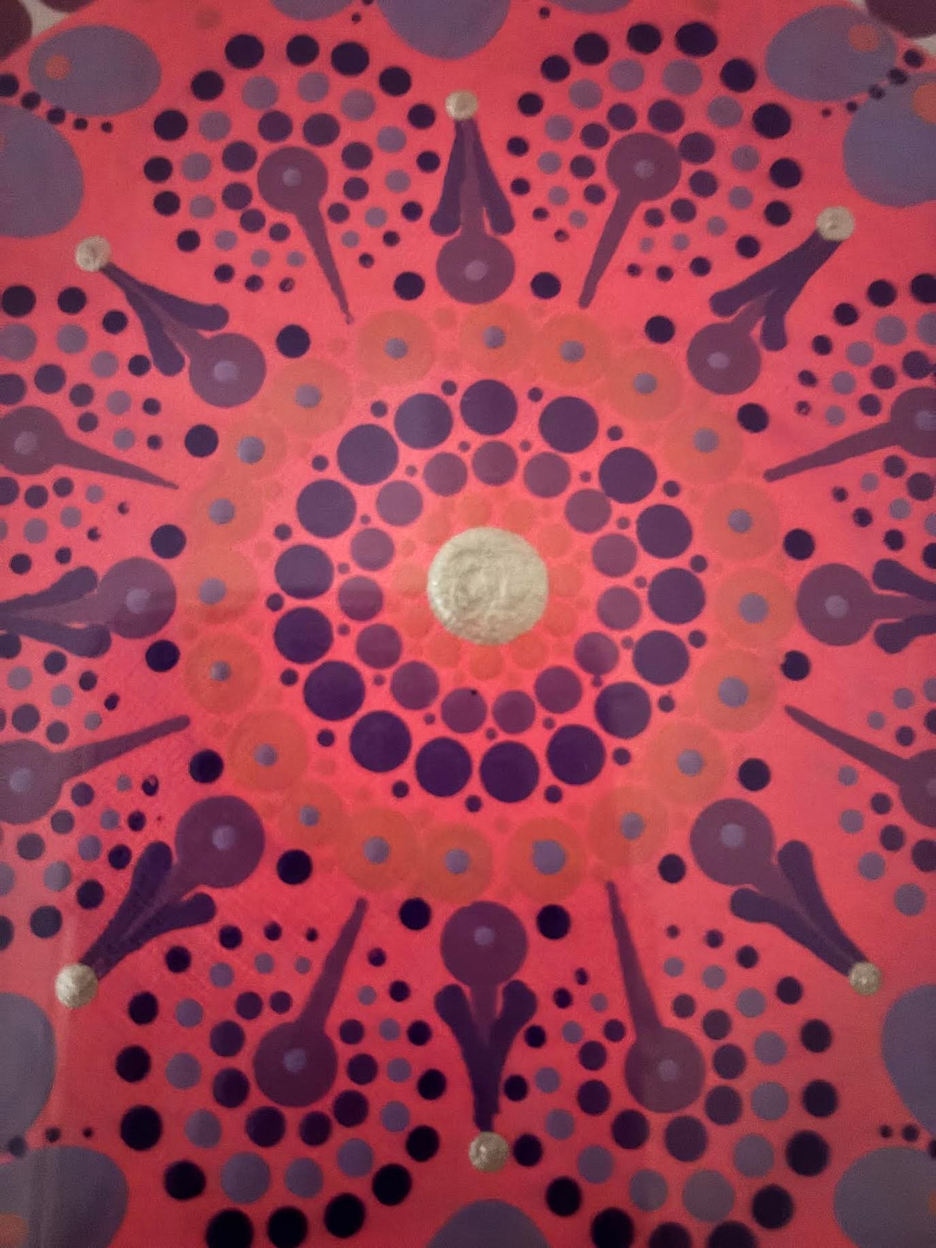 Pretty in Pink Acrylic Hand-dotted Mandala