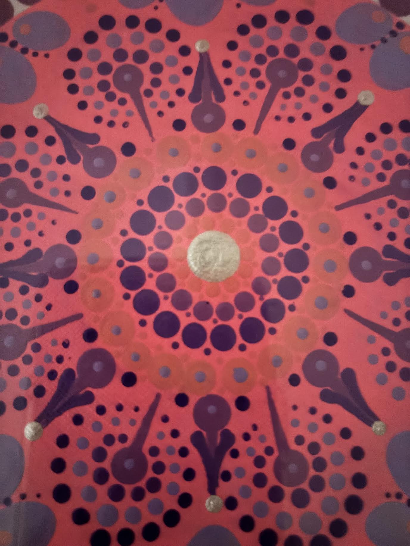Pretty in Pink Acrylic Hand-dotted Mandala
