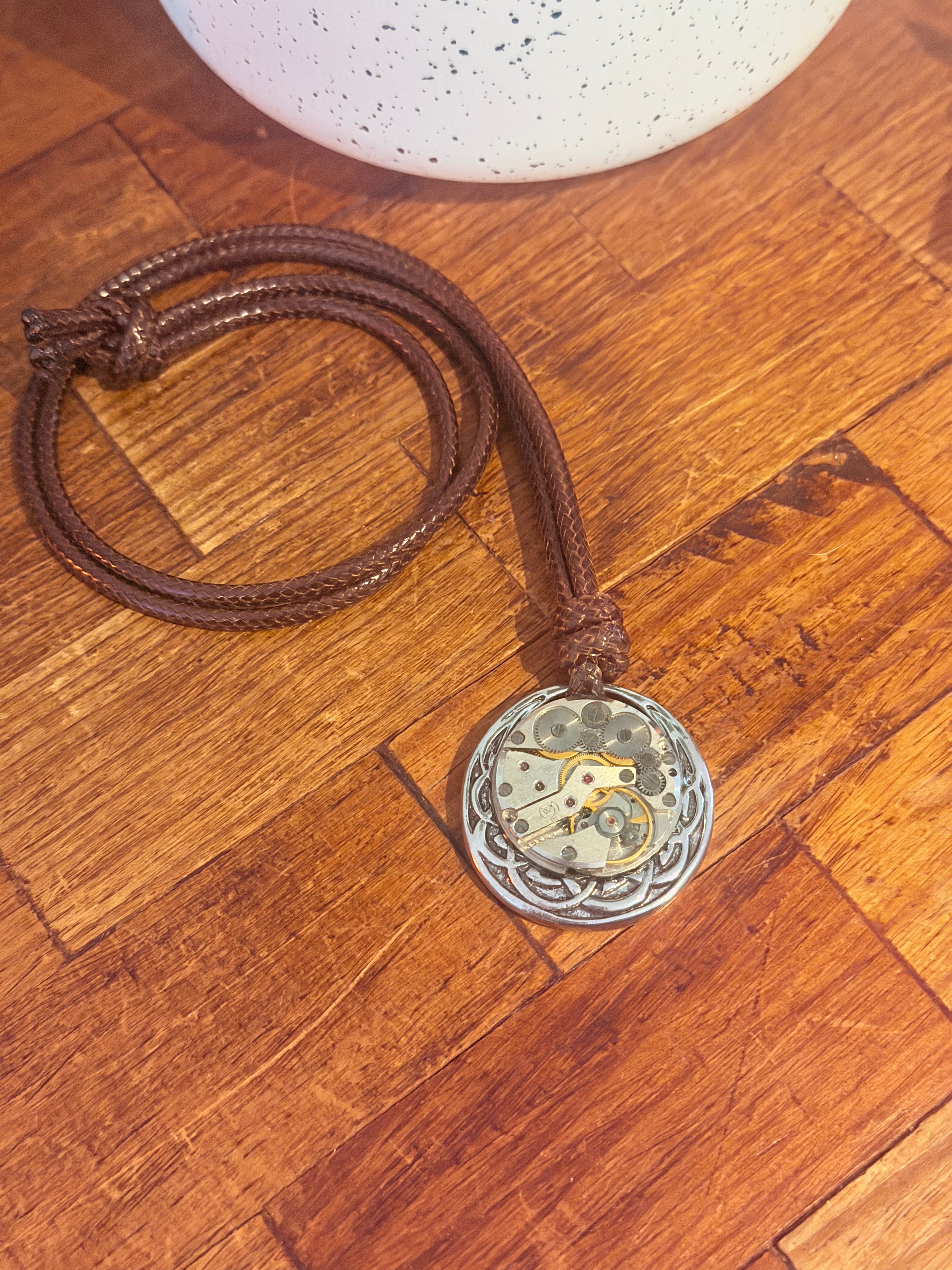 Steampunk watch movement necklace