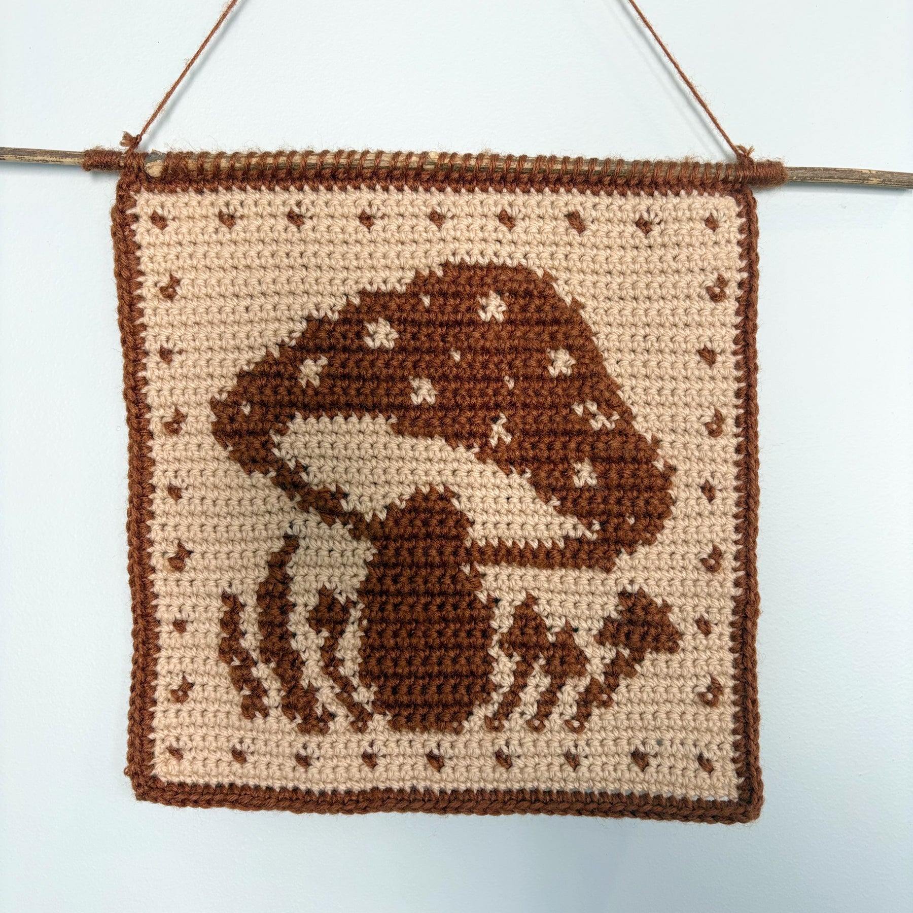 Crochet tapestry - mushroom