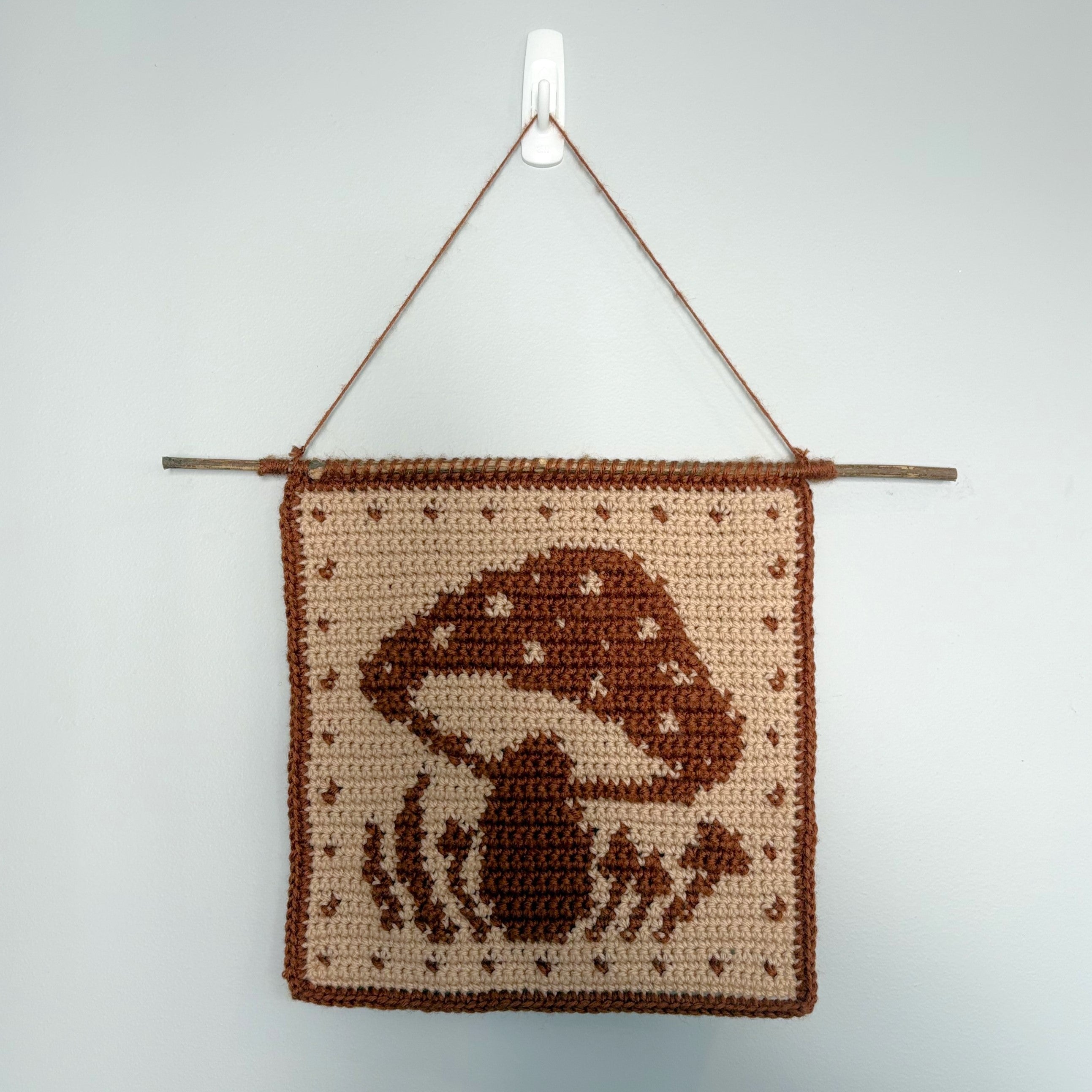 Crochet tapestry - mushroom