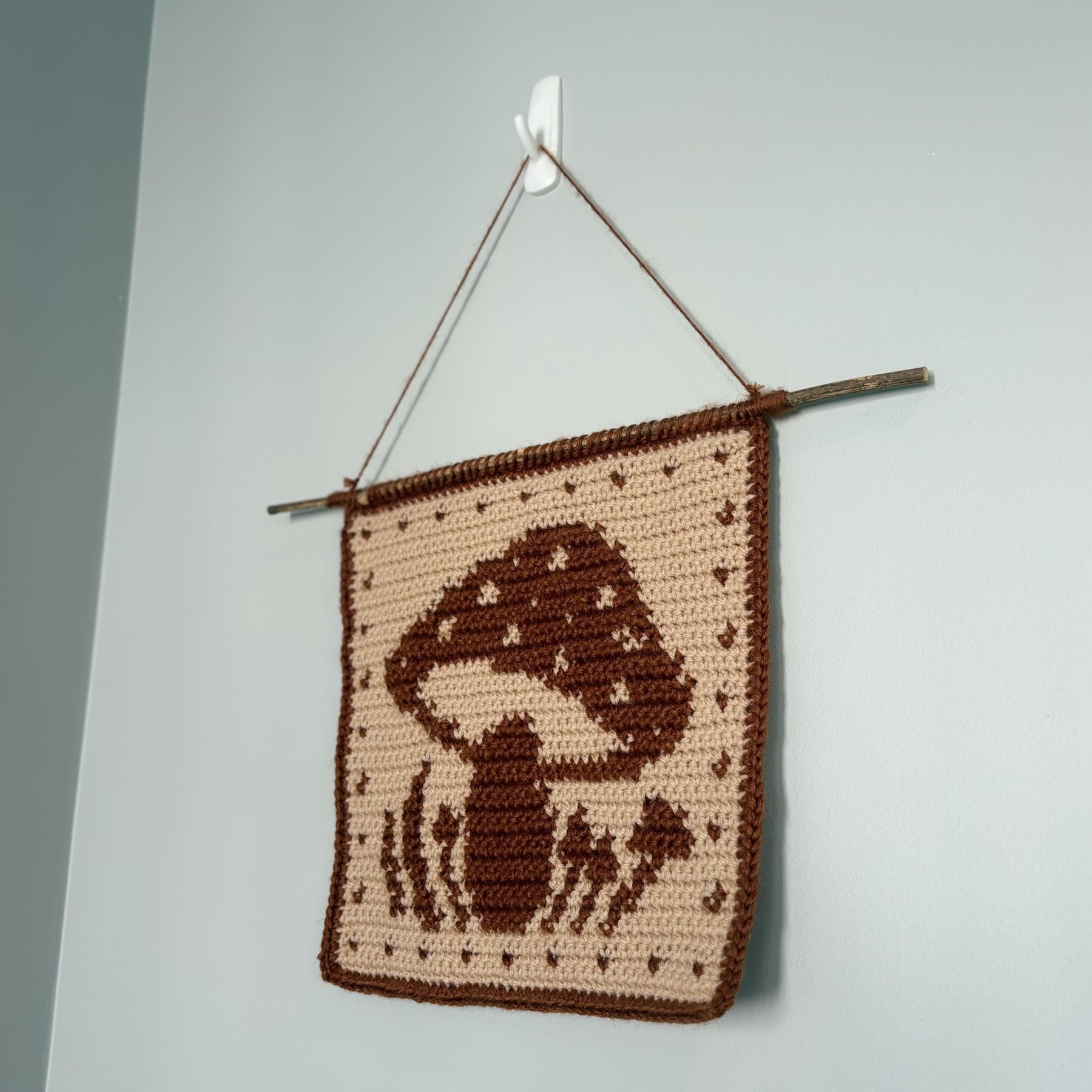Crochet tapestry - mushroom