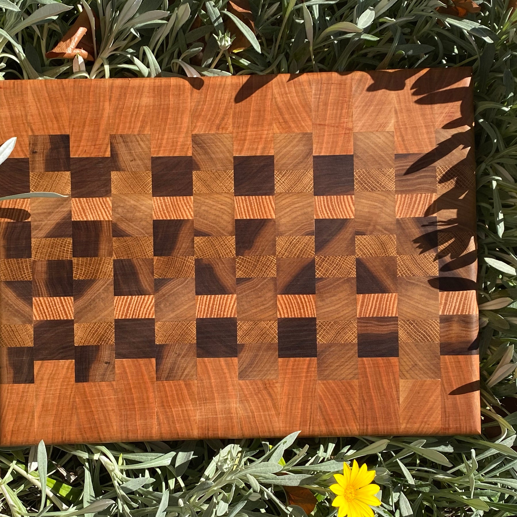 Handmade End Grain Chopping Board, Featuring Cherry and Black Walnut