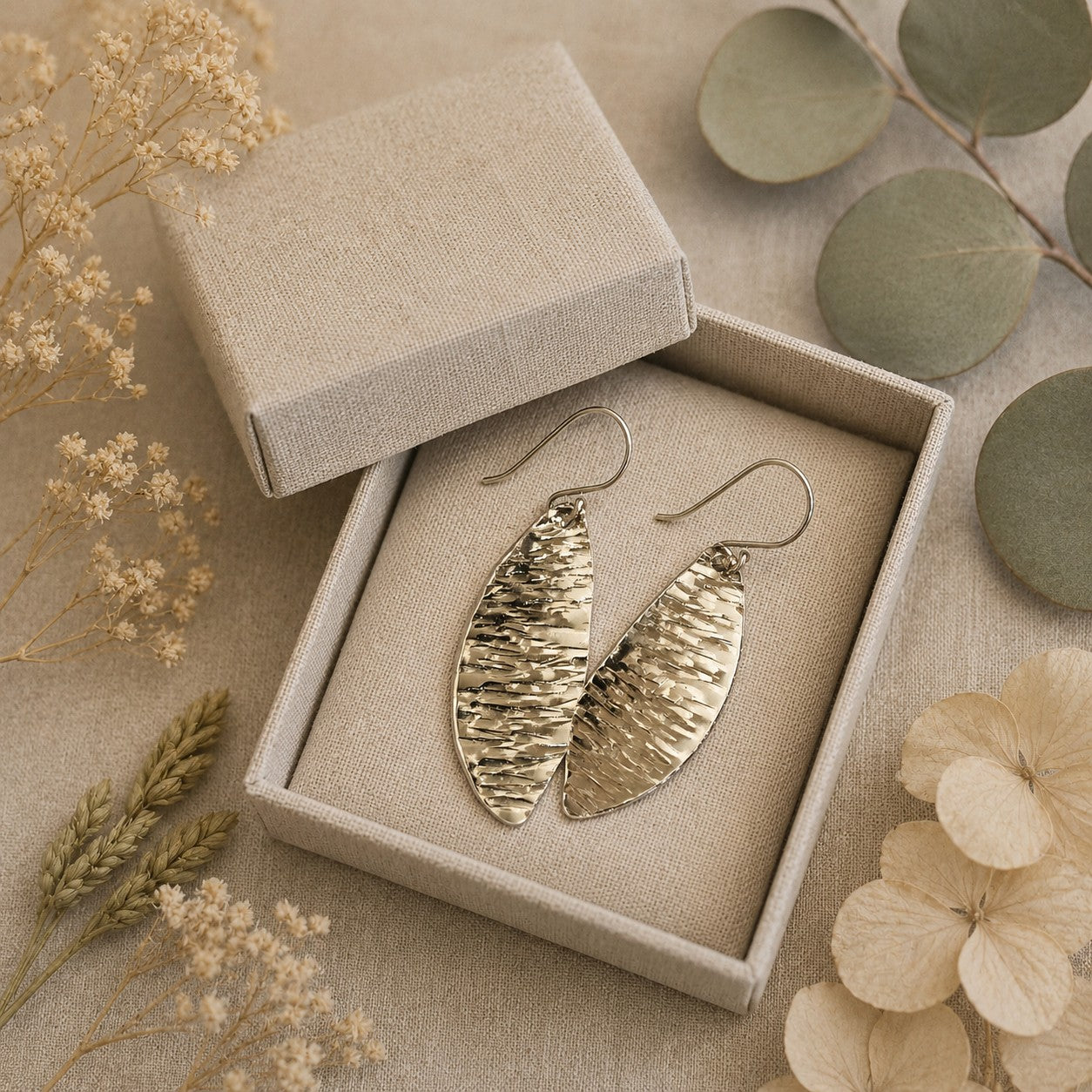 Windblown Grass Sterling Silver Earrings