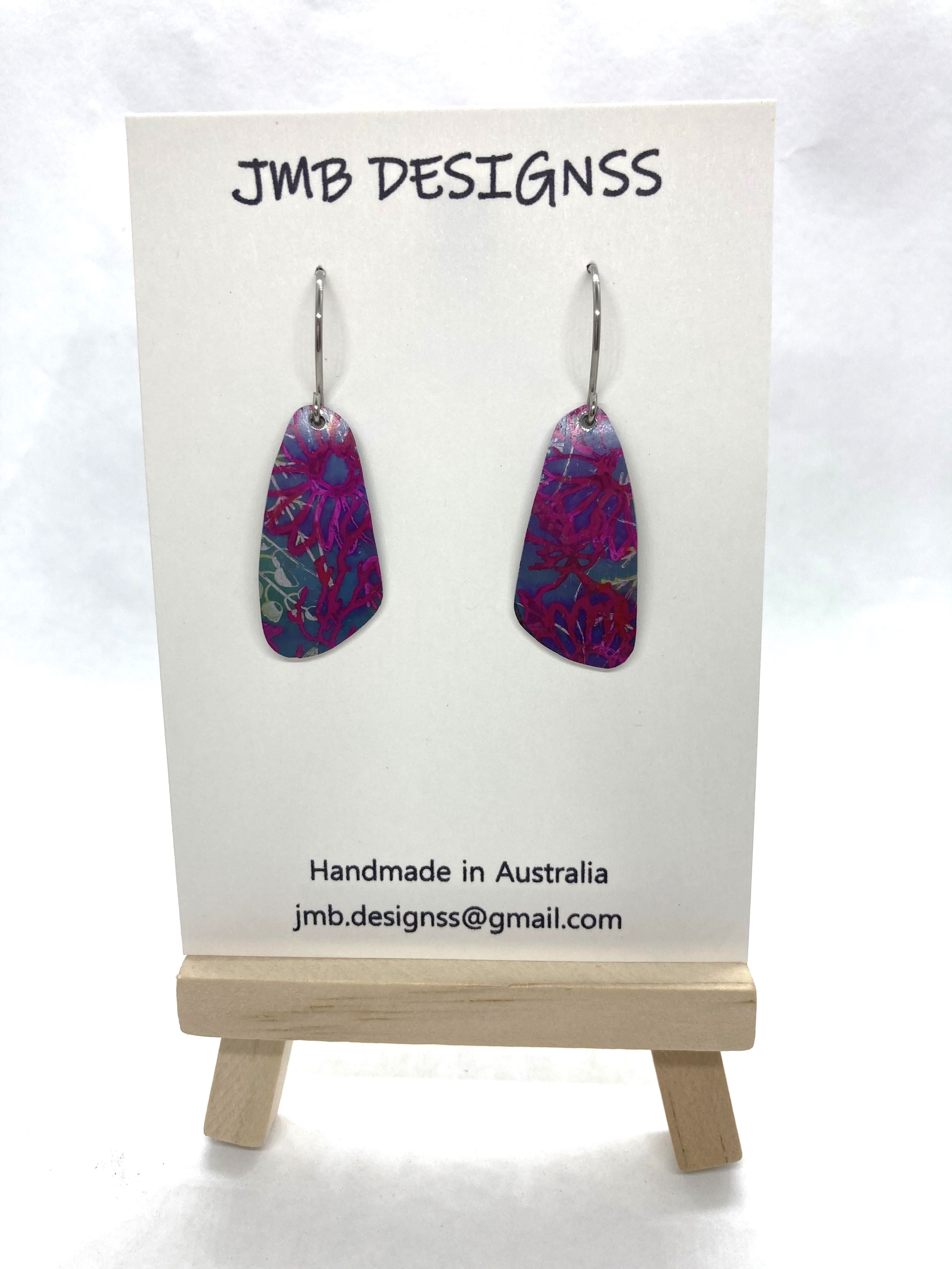Anodised aluminium earrings - Botanic Burst Collection