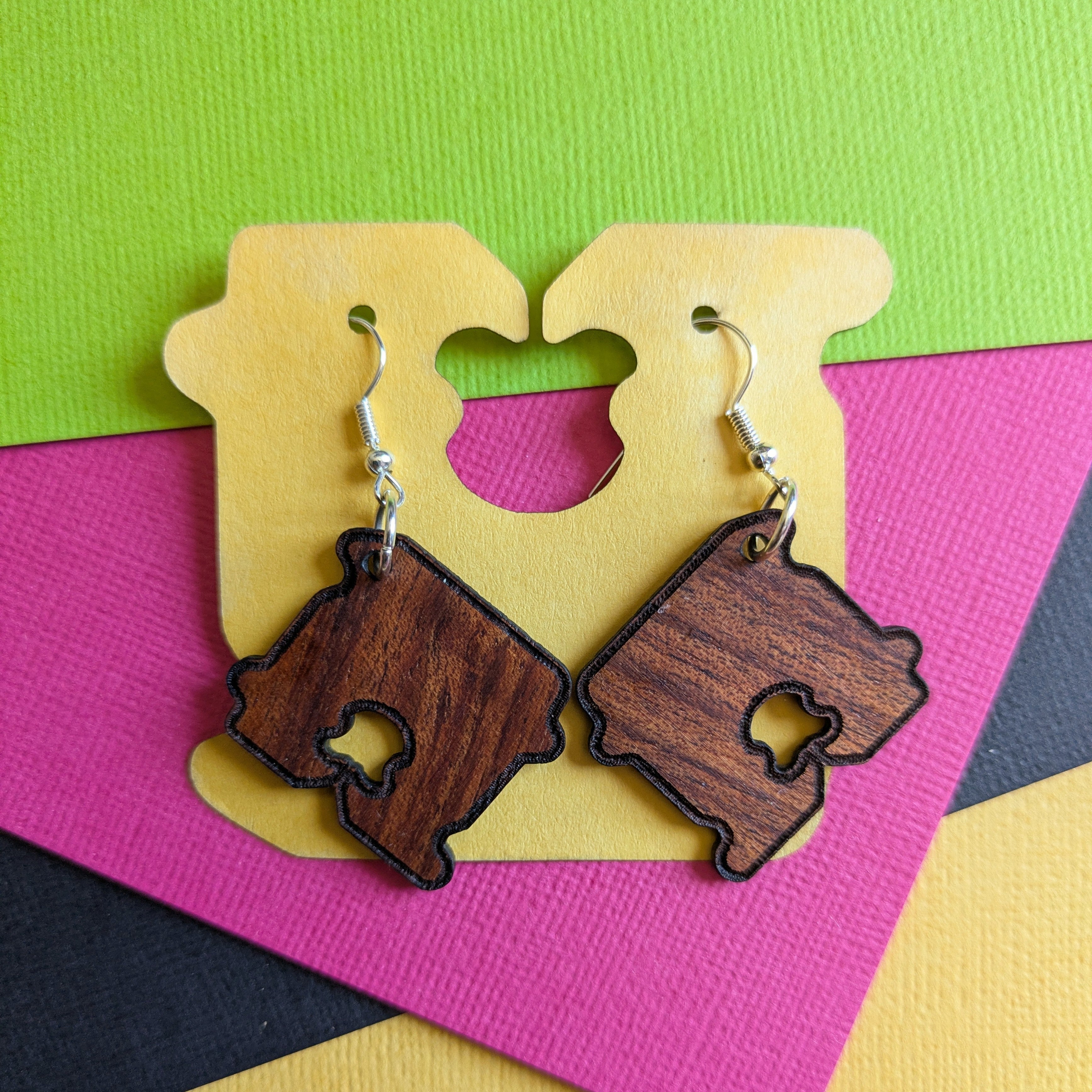 Whimsical Tasmanian Timber Earrings