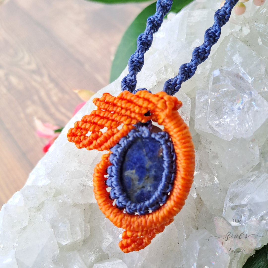 Sunset Sodalite Micro Macramé Necklace
