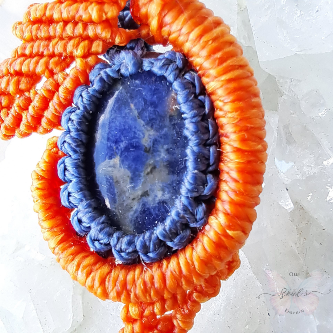 Sunset Sodalite Micro Macramé Necklace