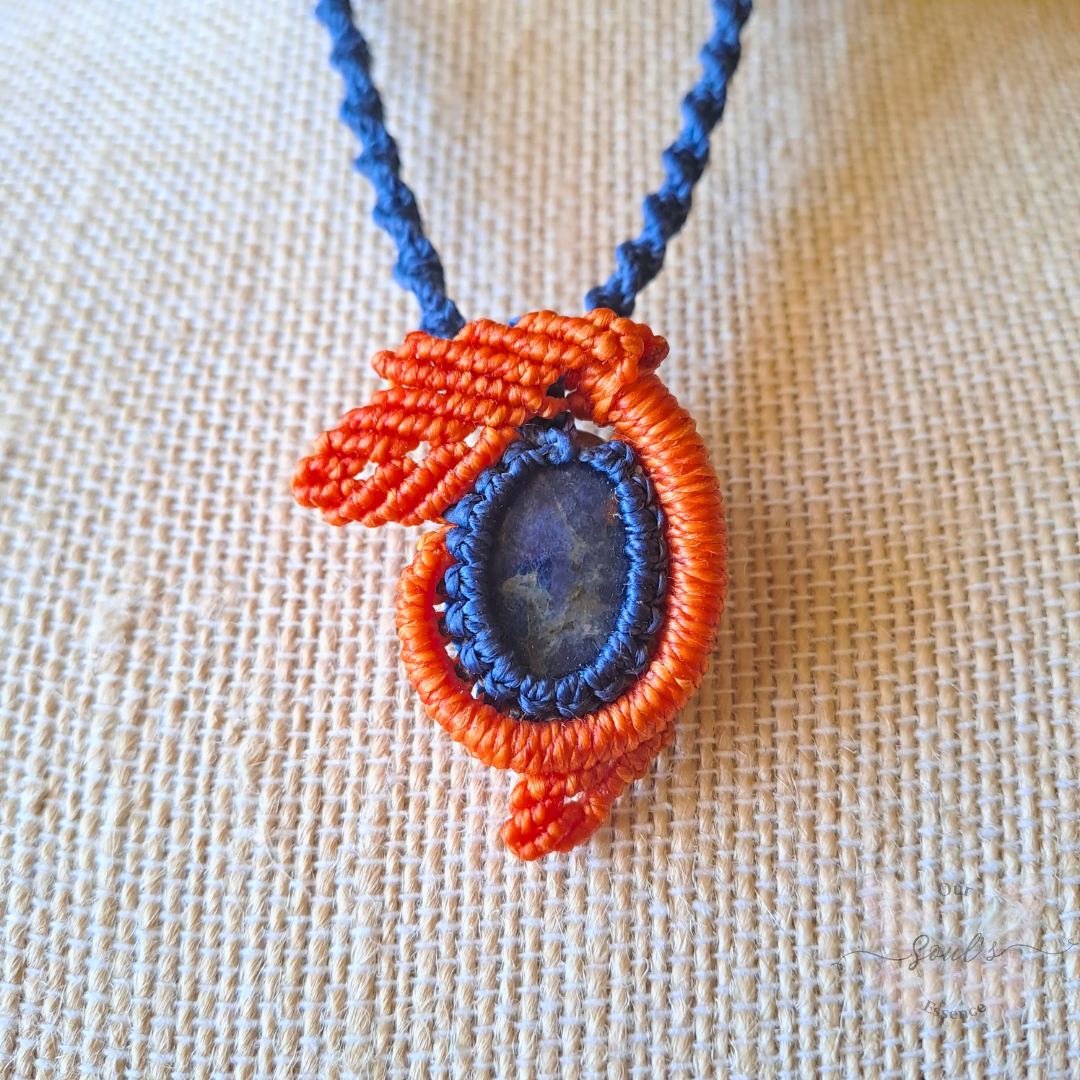 Sunset Sodalite Micro Macramé Necklace