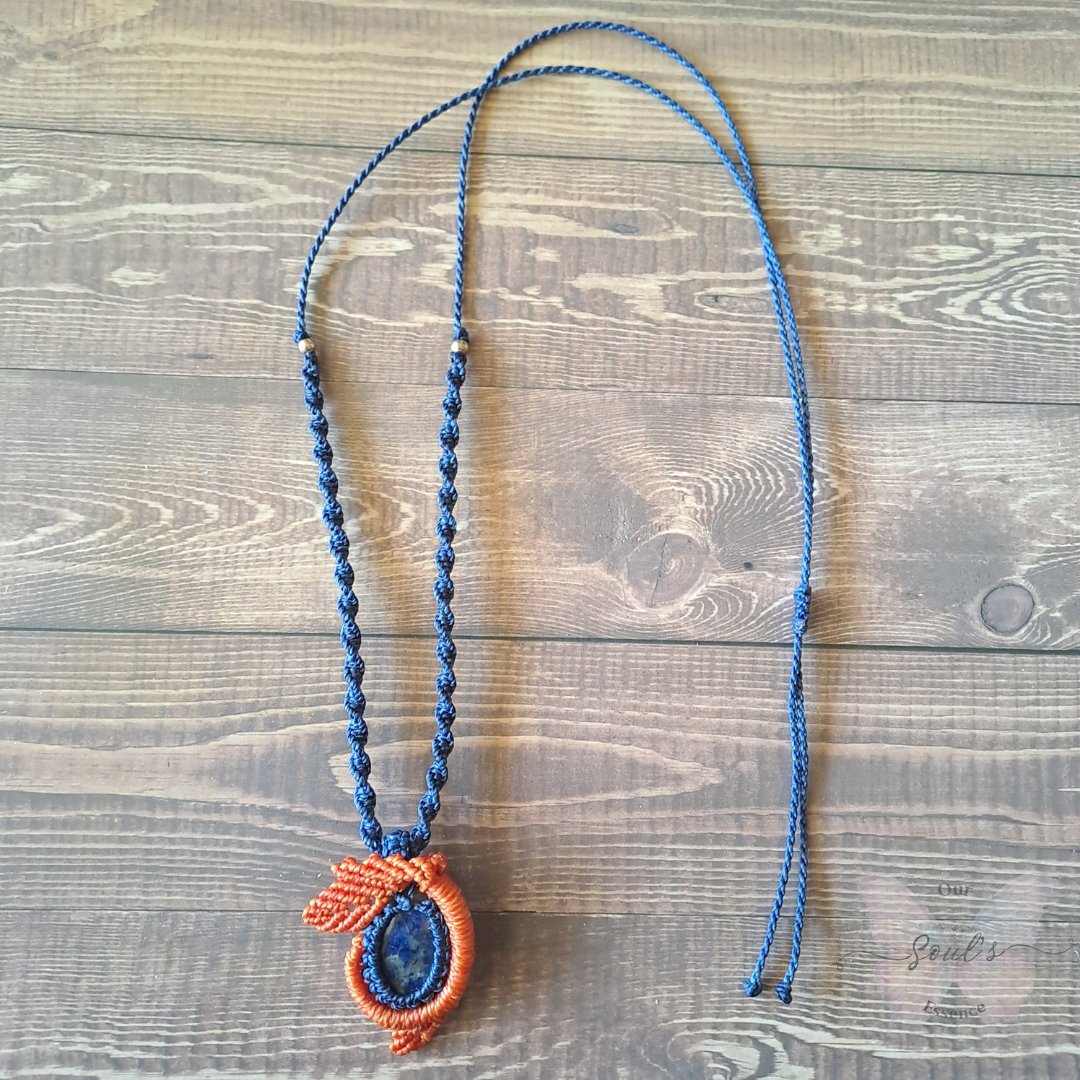 Sunset Sodalite Micro Macramé Necklace