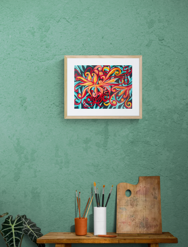 Grevillea Spider Legs - Original Acrylic Painting Australian Native Grevillea