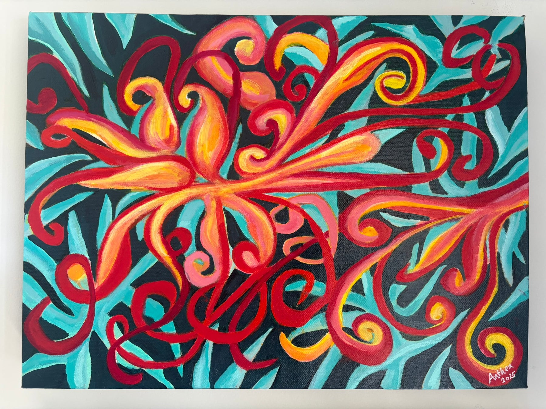 Grevillea Spider Legs - Original Acrylic Painting Australian Native Grevillea
