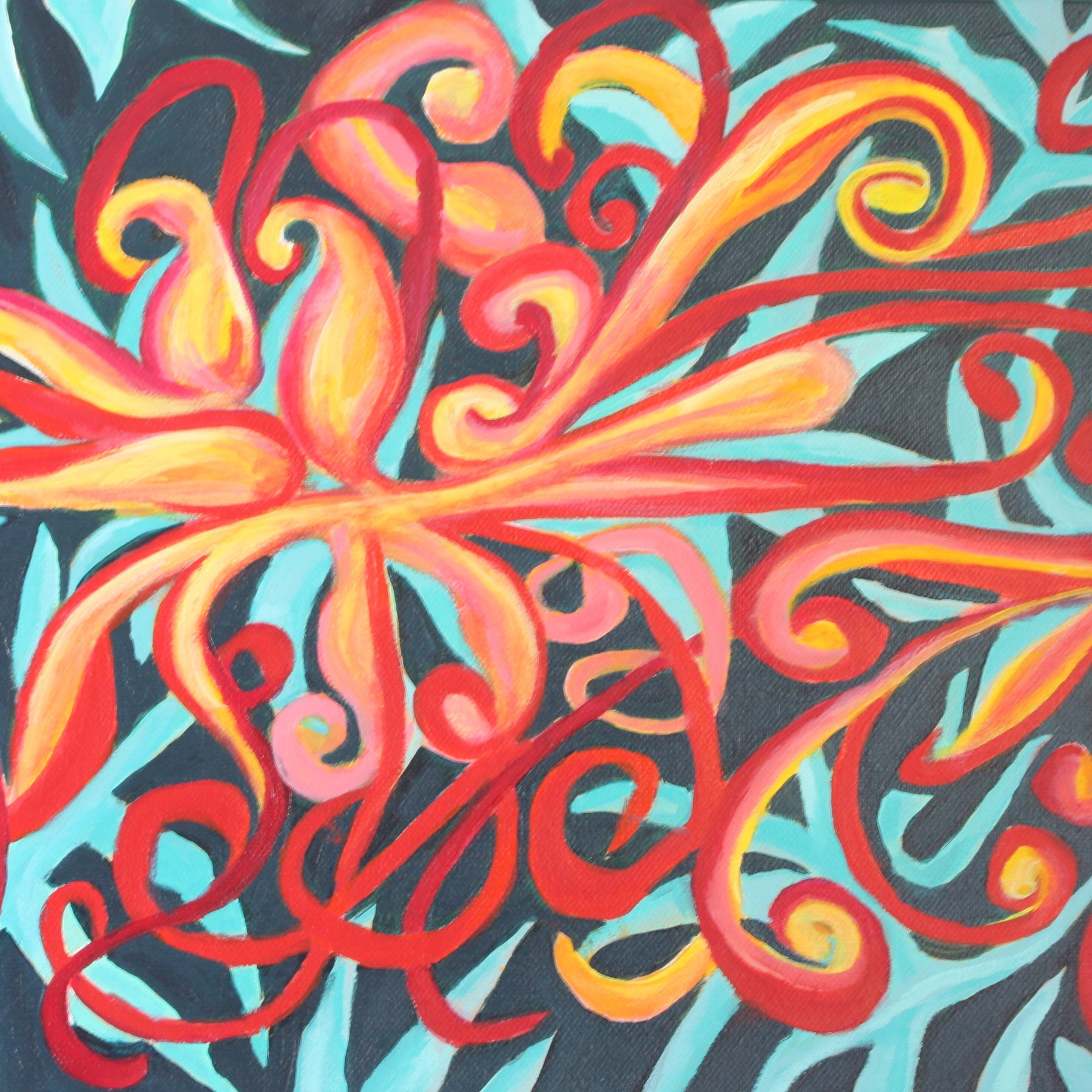 Grevillea Spider Legs - Original Acrylic Painting Australian Native Grevillea