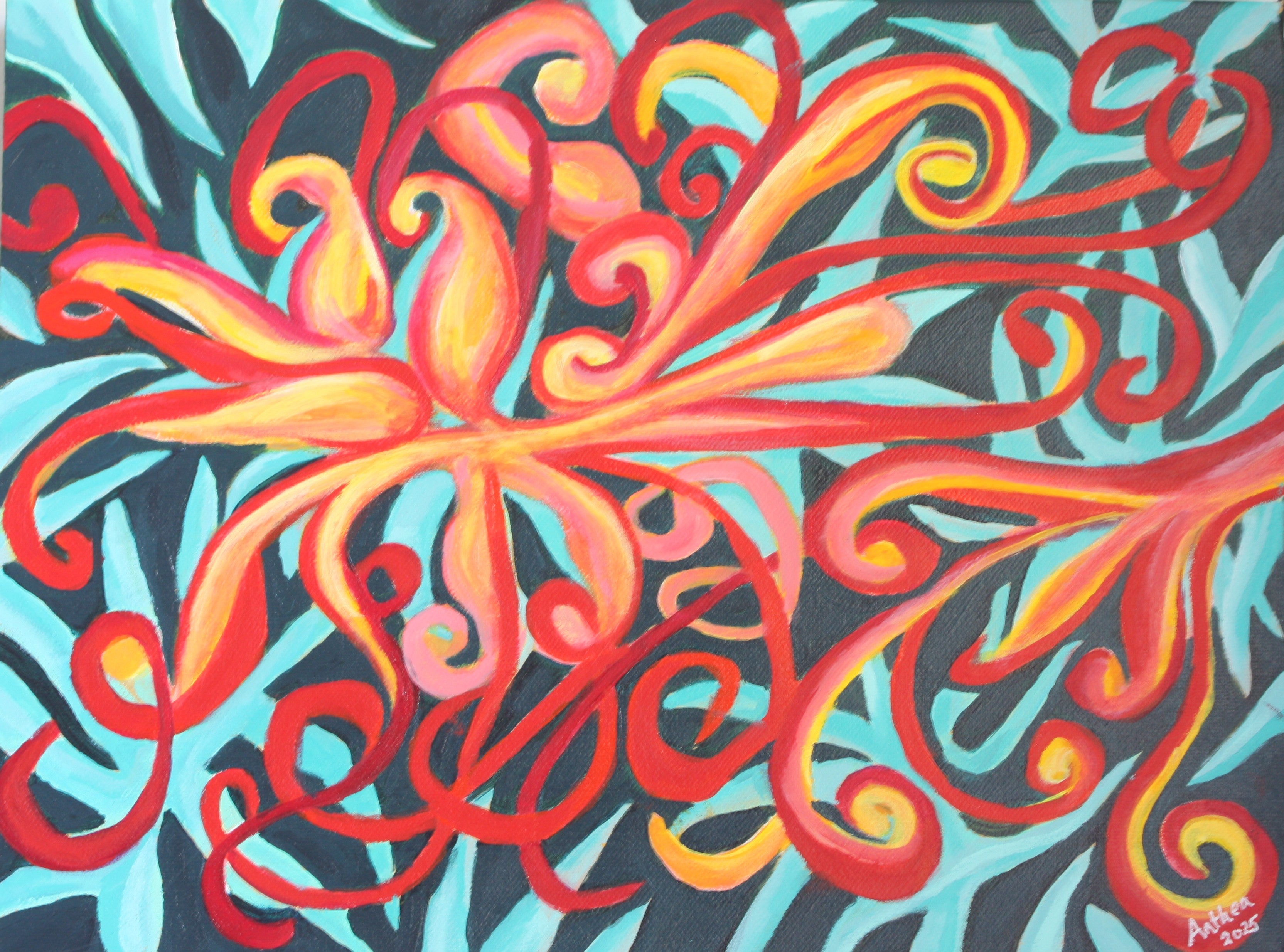 Grevillea Spider Legs - Original Acrylic Painting Australian Native Grevillea