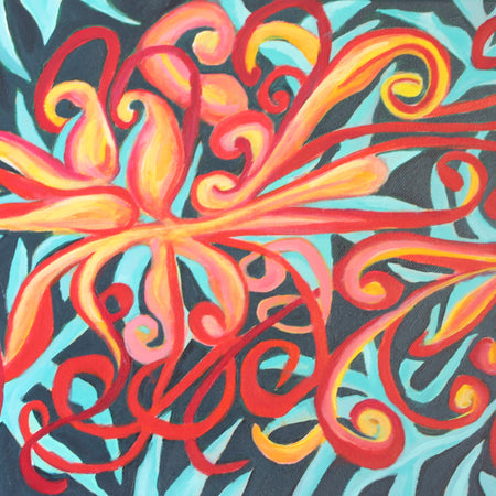 Grevillea Spider Legs - Original Acrylic Painting Australian Native Grevillea