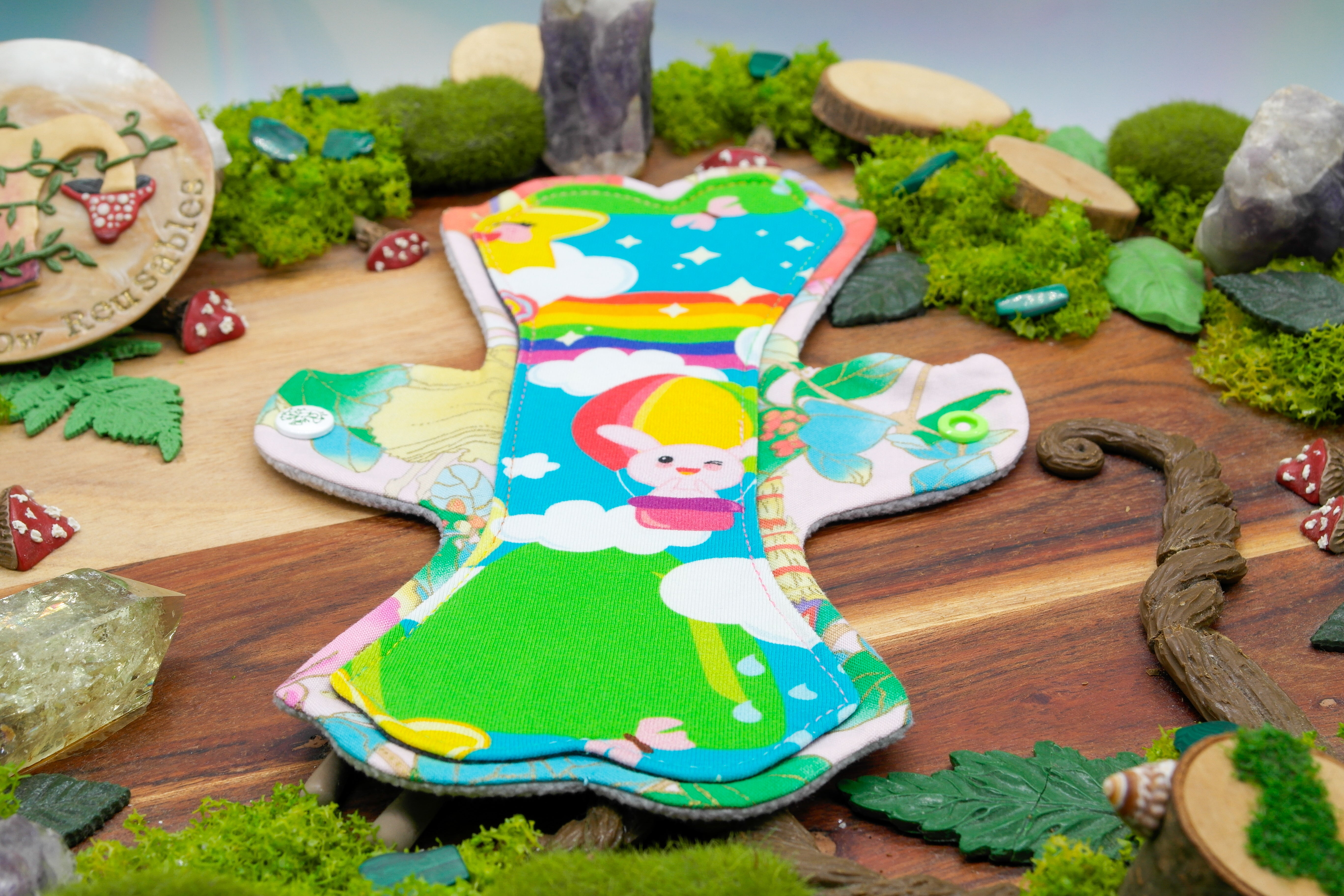 One of a kind Reusable cloth pad 10" Moderate (LOA) - be happy