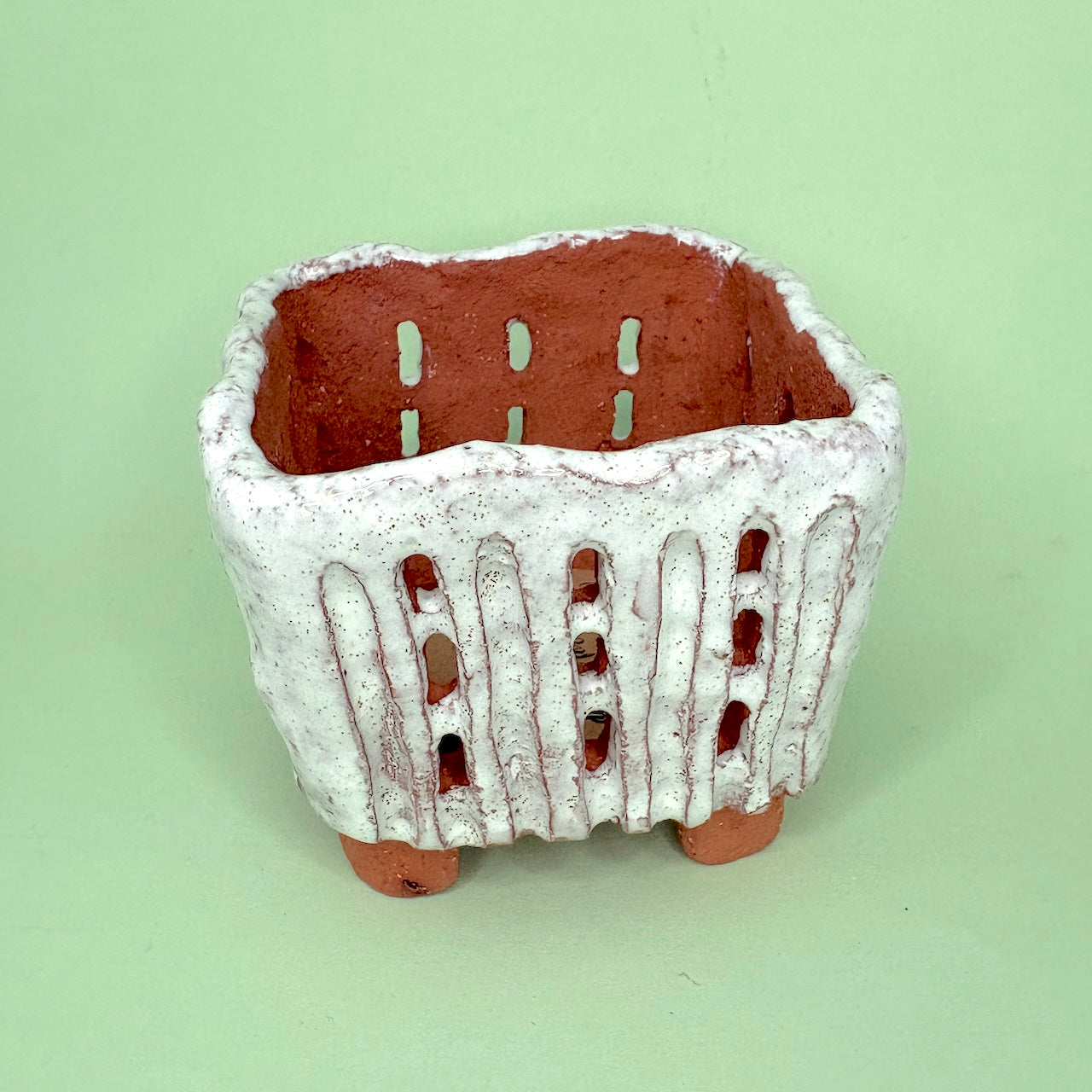 Ceramic square orchid pot